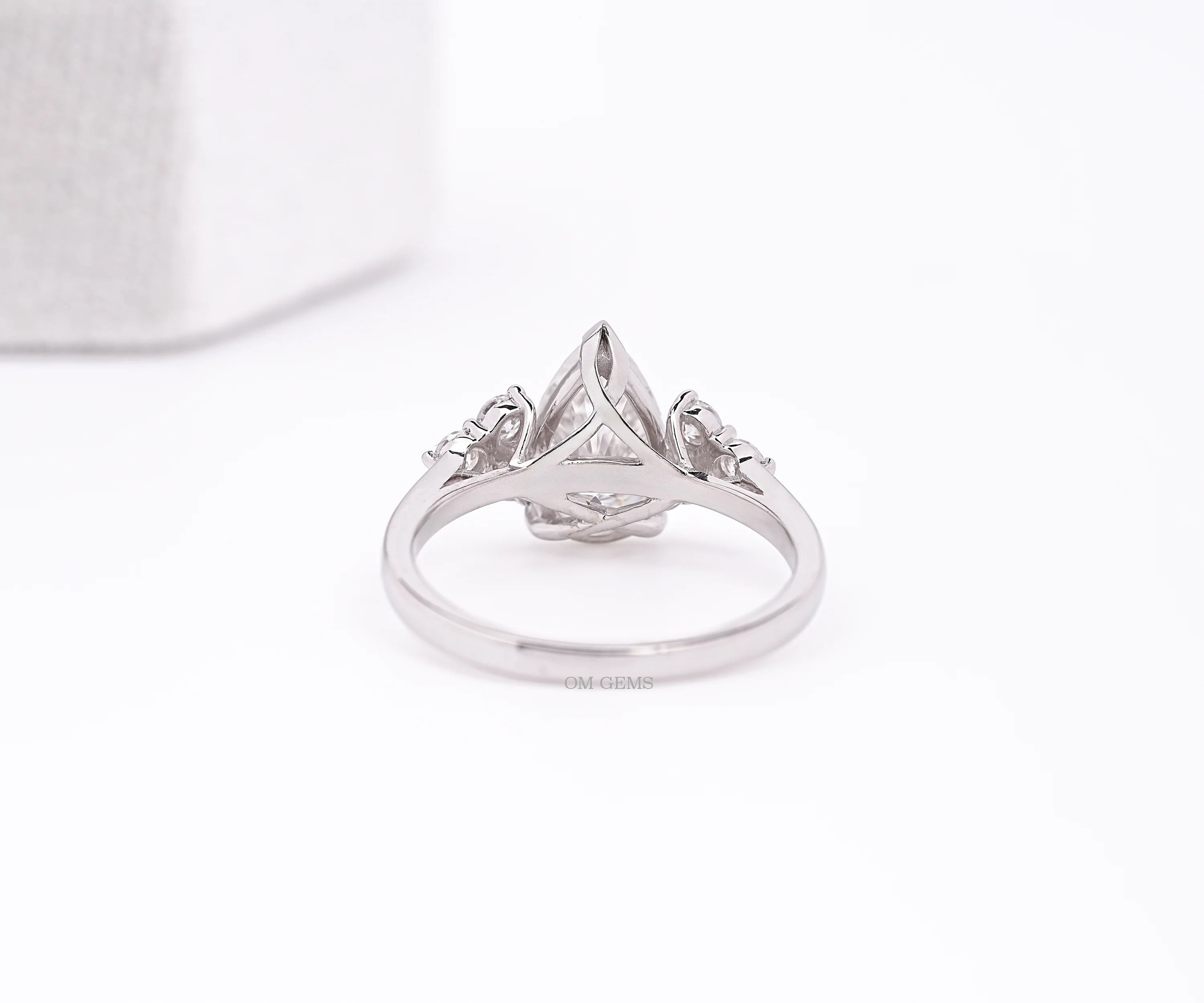 Pear Cut Lab Grown Diamond Cluster Engagement Ring