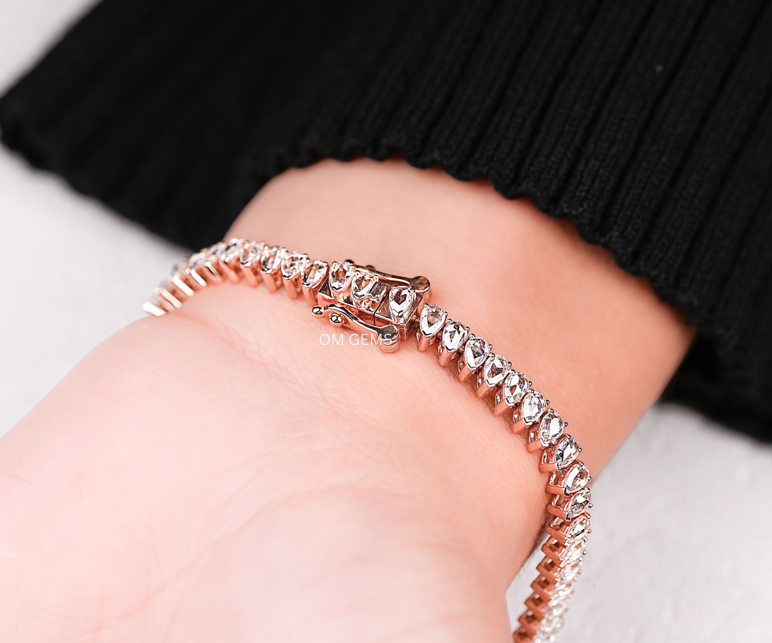 Pear Shaped Diamond Tennis Bracelet