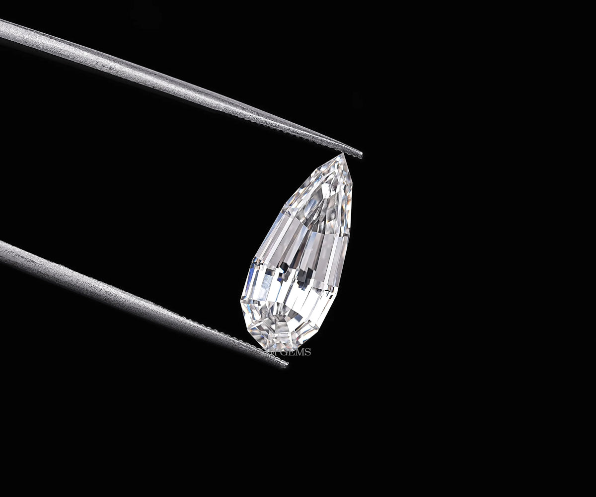2.94 Carat Step Cut Pear Shape Teardrop Lab Grown Diamond