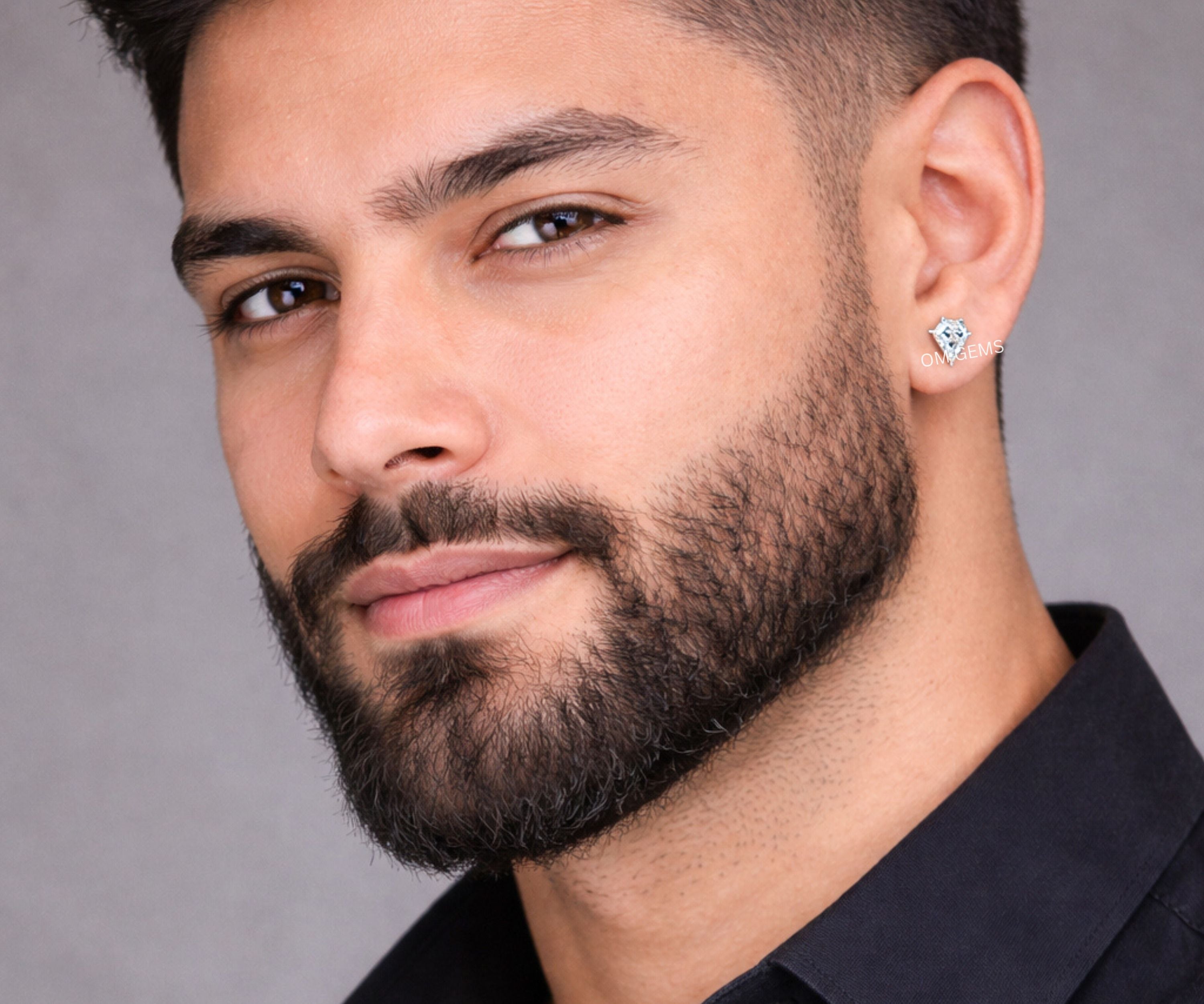 Single Pentagon Lab Grown Diamond Stud Earrings