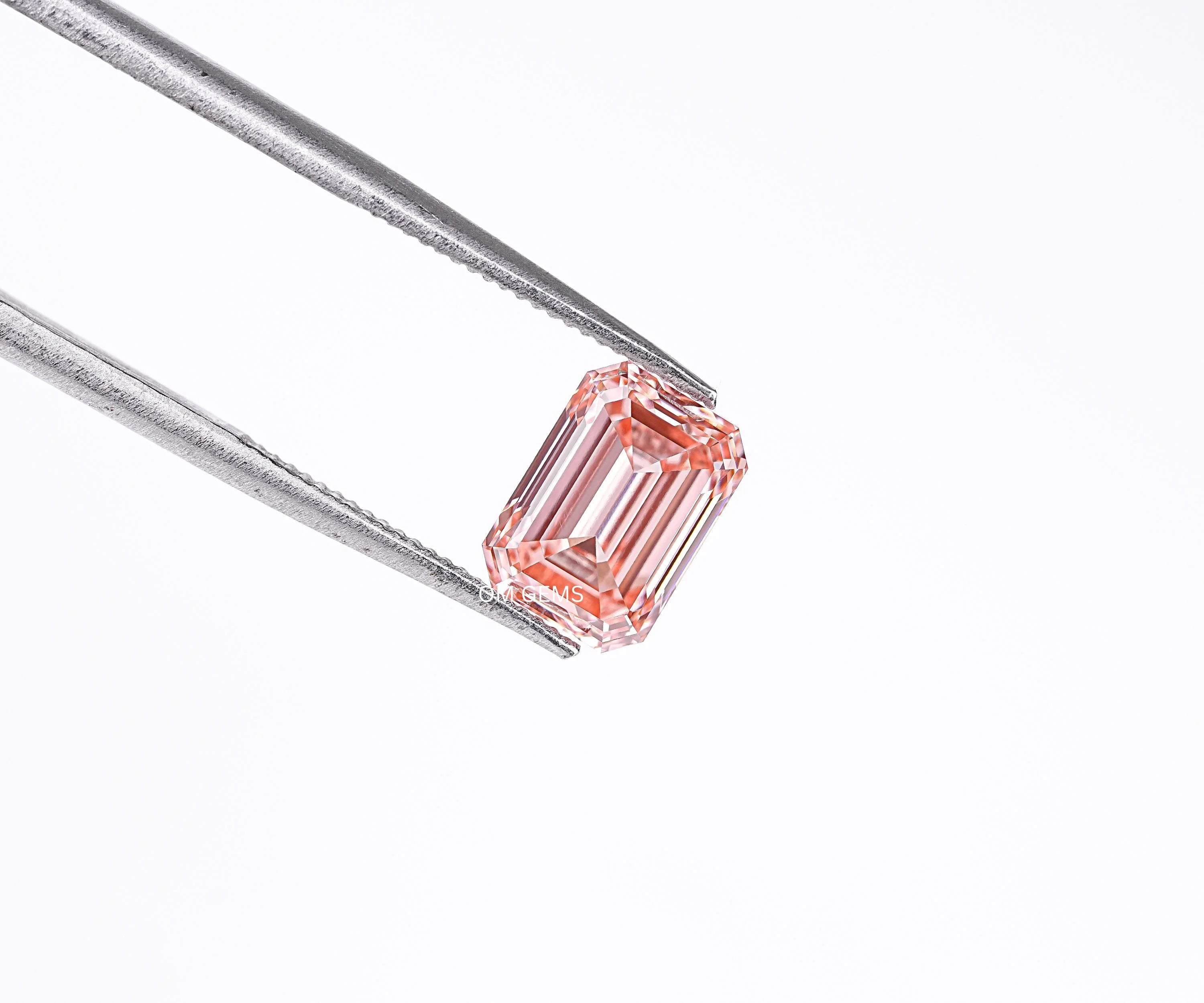 Pink Emerald Cut Lab Loose Diamond