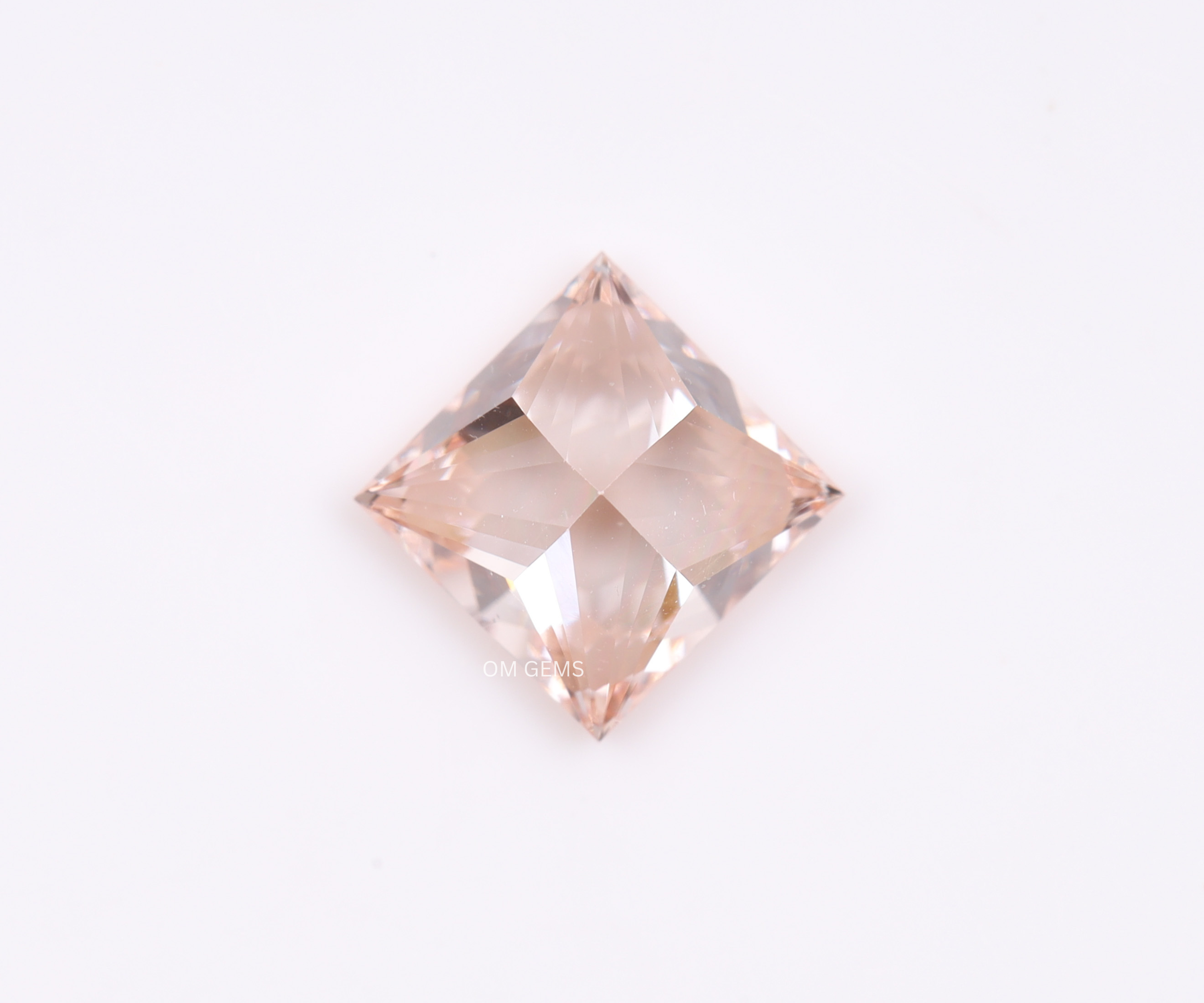 6.31 MM Pink Color Princess Cut Lab Grown Diamond