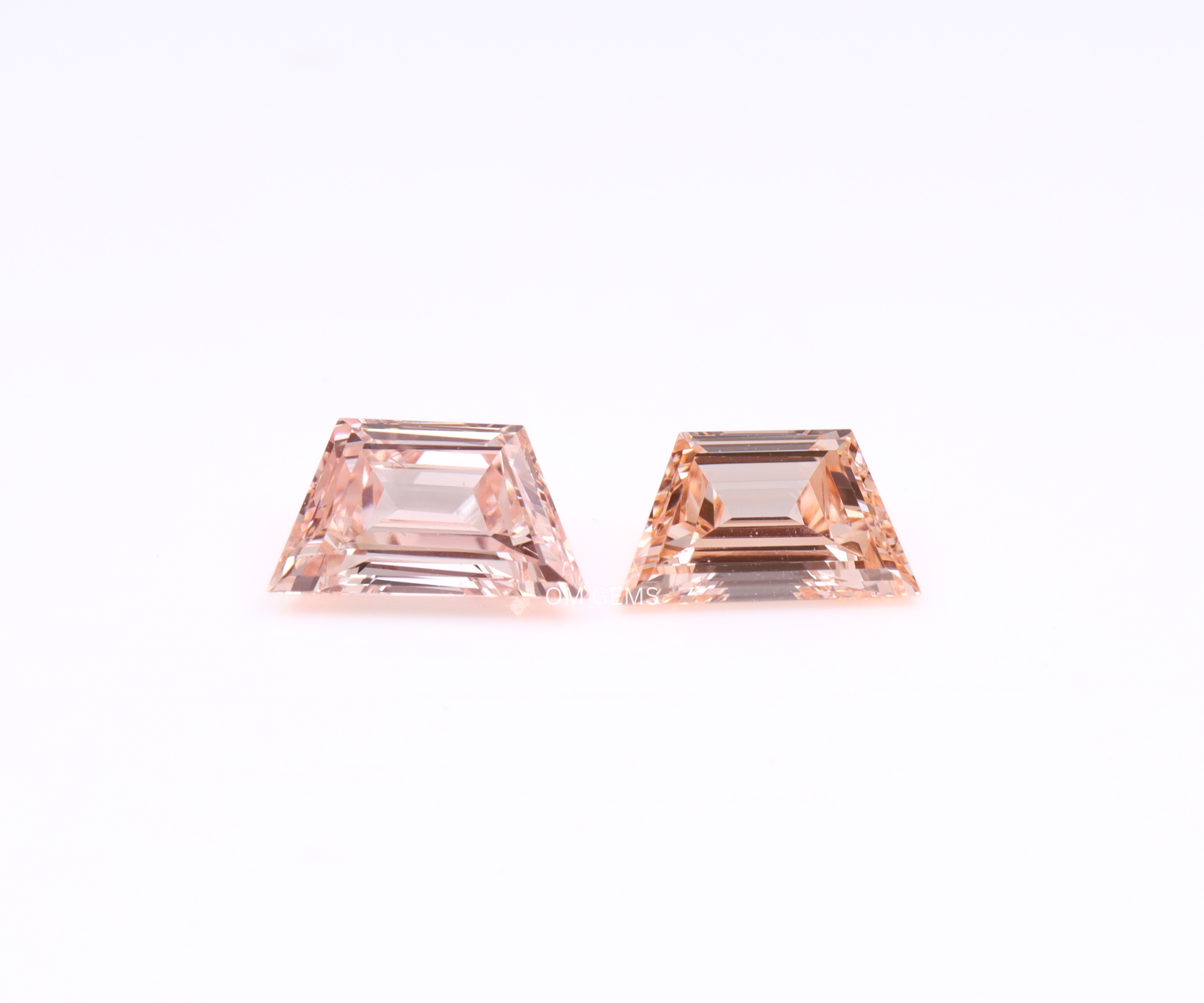 Pink Trapezoid Lab Grown Diamond Matching Pair