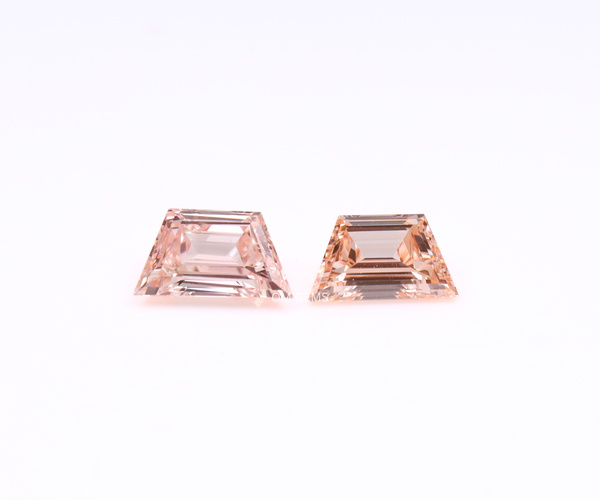 2.00 Carat Trapezoid Cut Lab Grown CVD Diamond Fancy Pink Color VVS Clarity