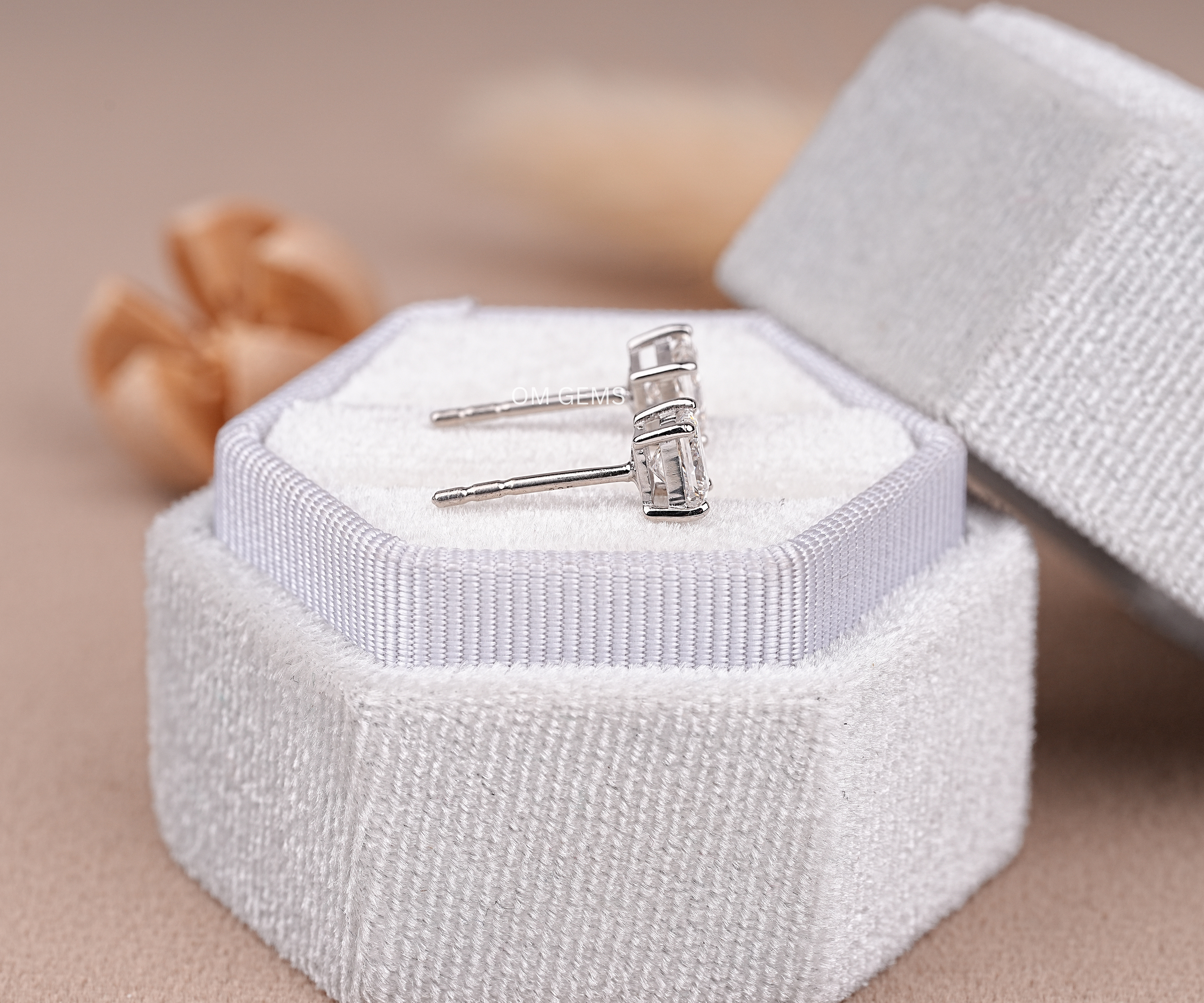 Princess Cut Lab Grown Diamond Stud Earrings