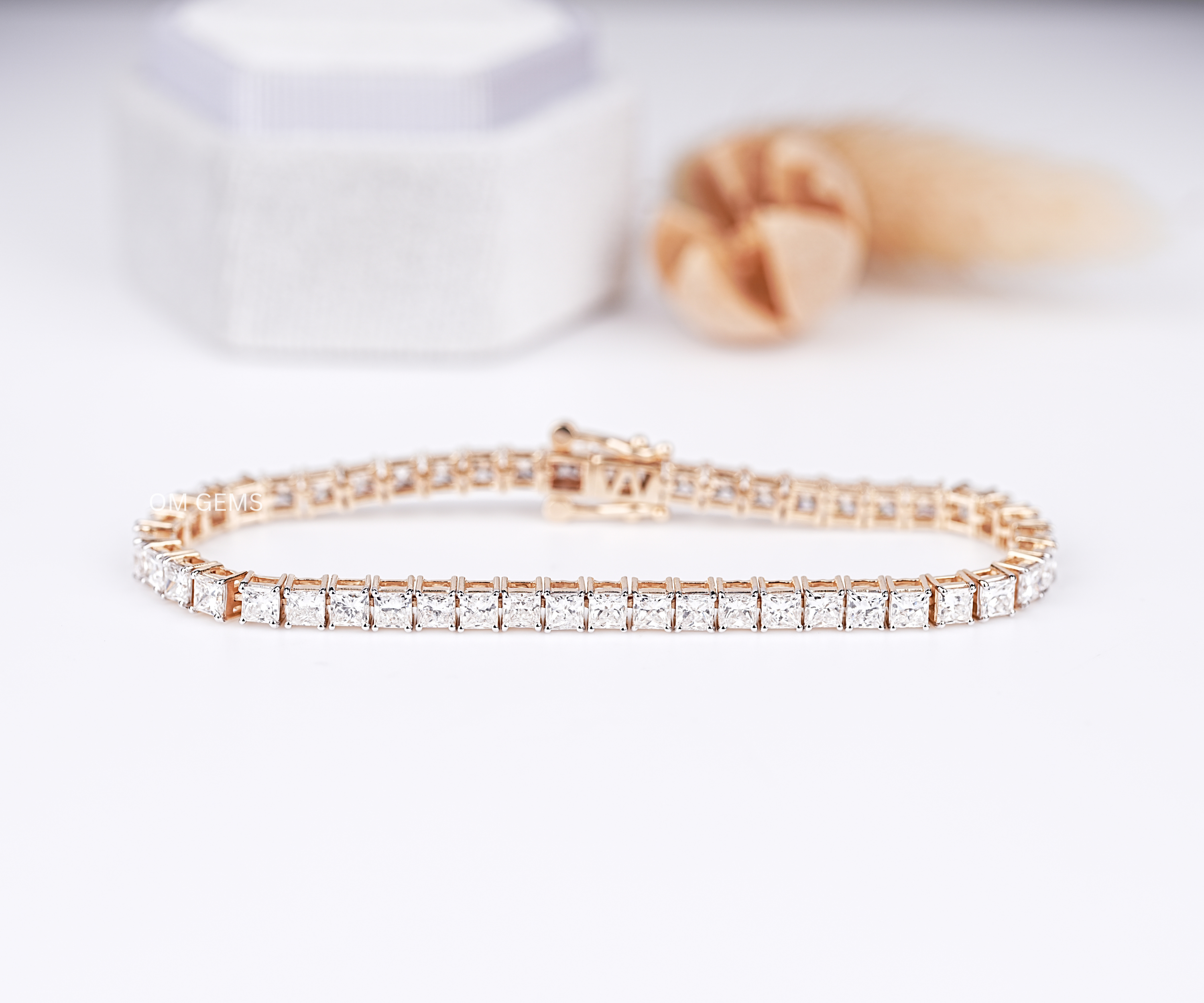 Princess Cut Lab Grown Diamond Tennis Bracelet