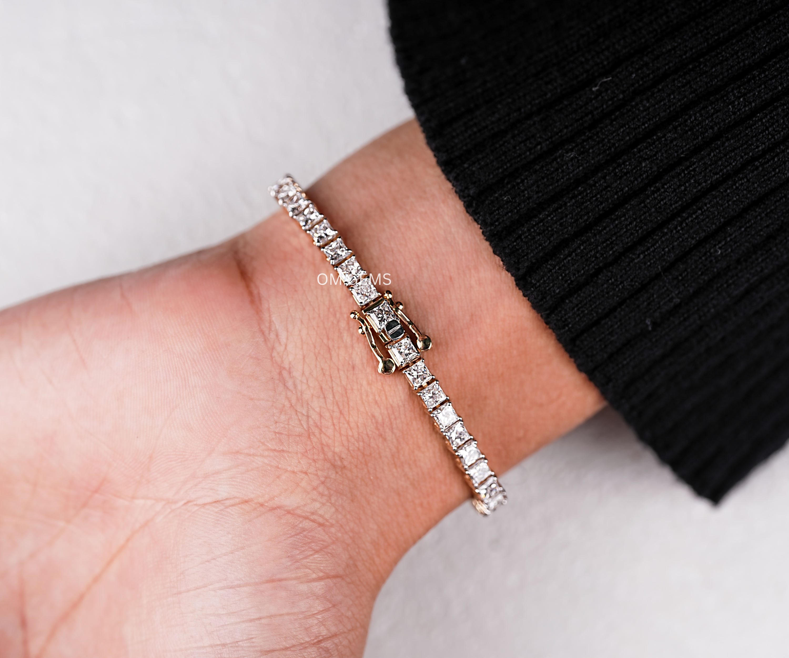 Lab Grown Princess Cut Diamond Tennis Bracelet