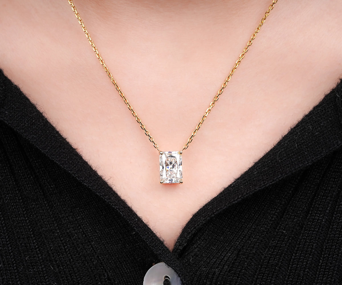 Solitaire Radiant Lab Grown Diamond Gift for Her Pendant