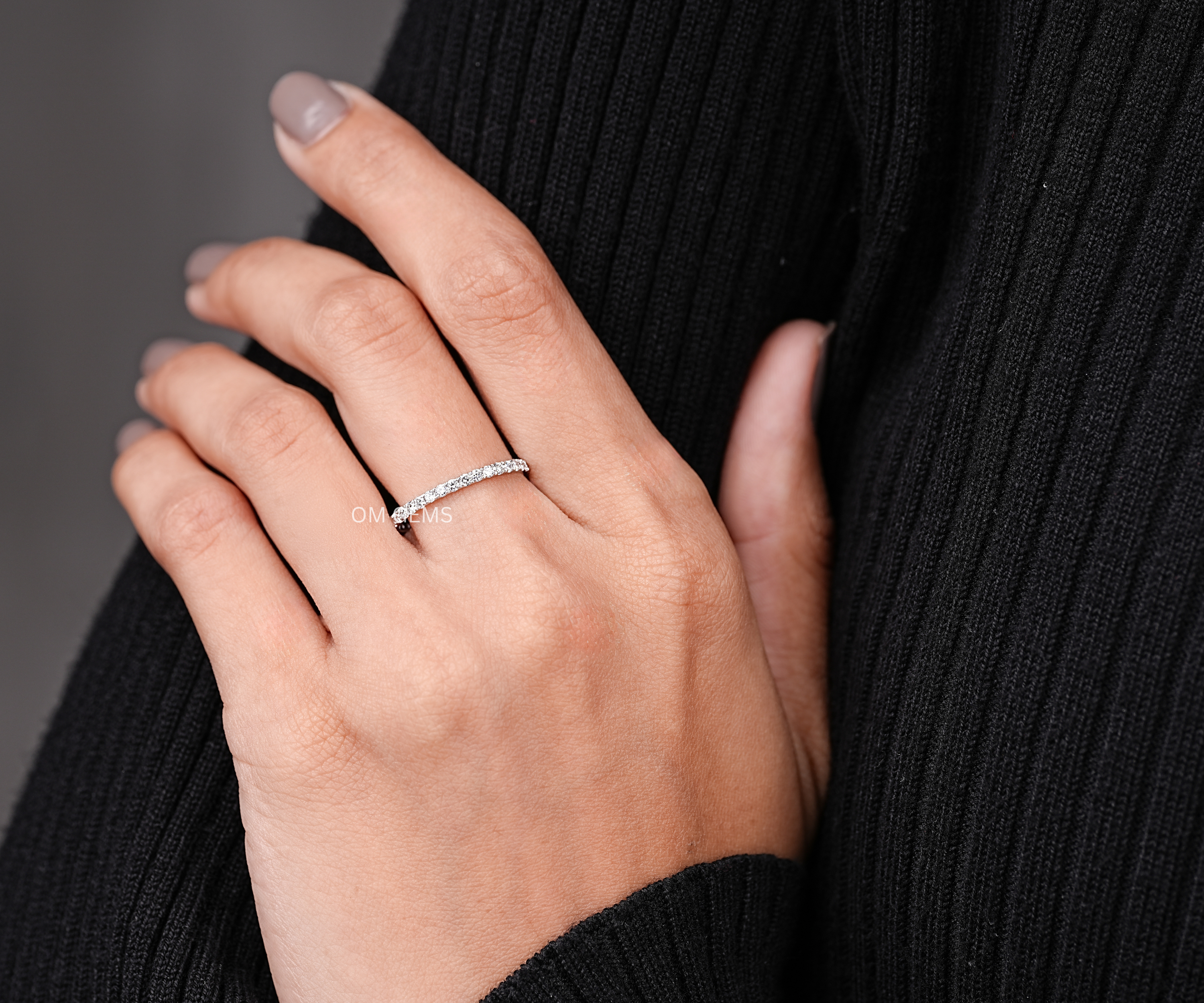 Lab Grown Round Diamond Full Eternity Wedding Band