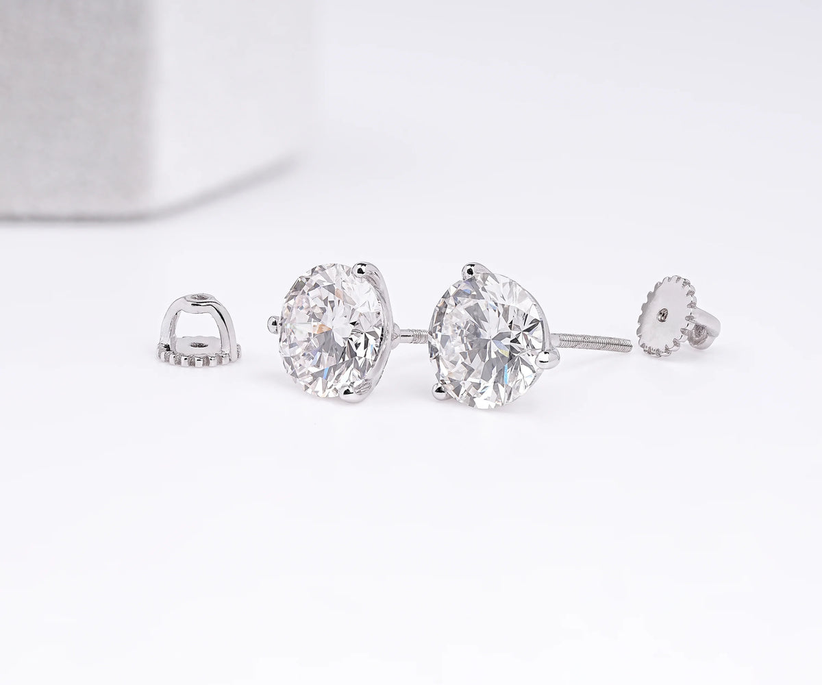 Martini Round Shape Lab Grown Diamond Birthday Gift Earrings
