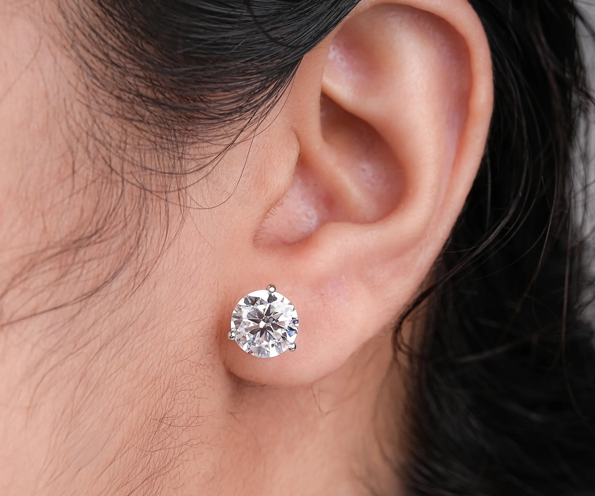 Martini Round Shape Lab Grown Diamond Birthday Gift Earrings