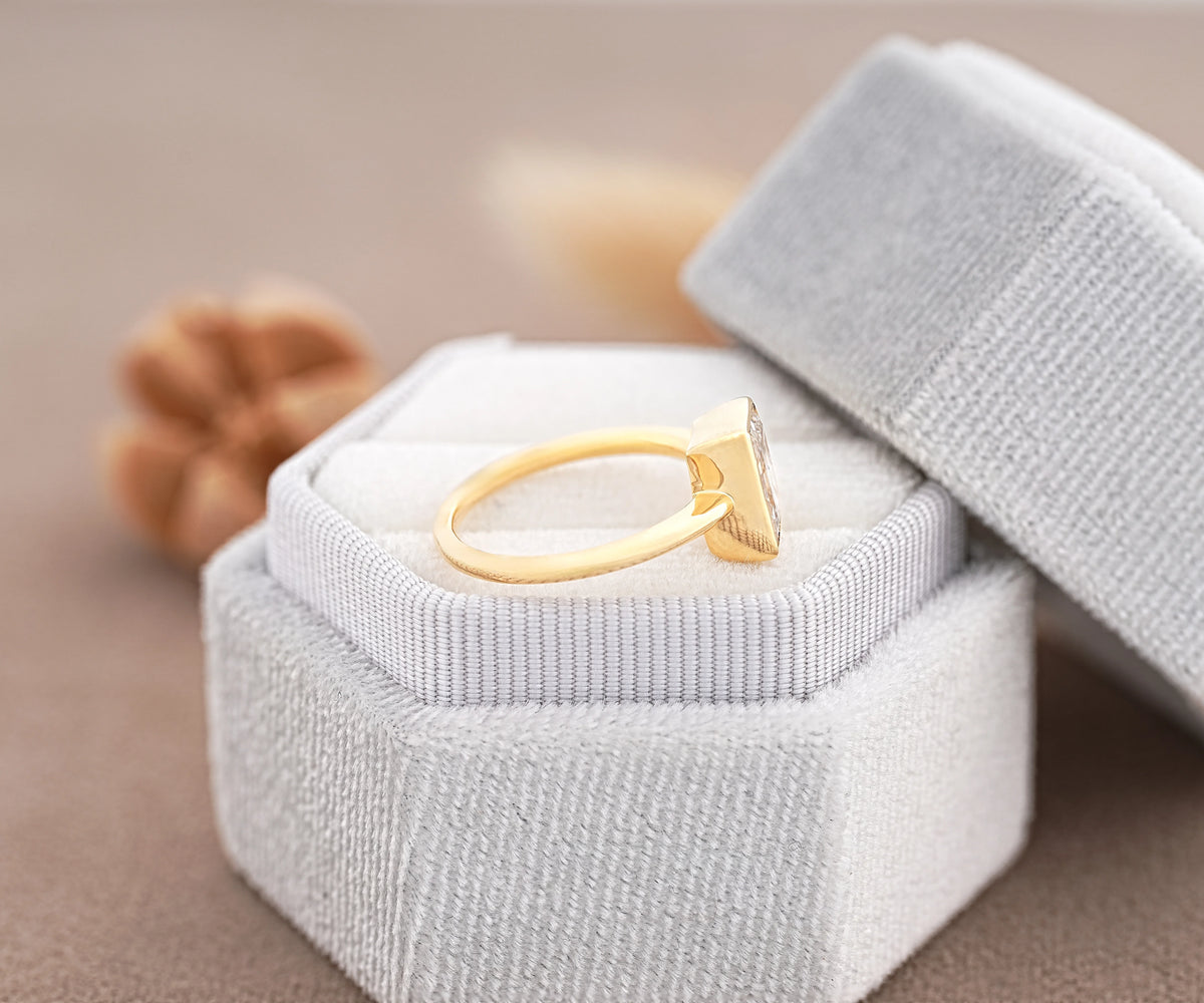 Bezel Set B-Shape Lab Grown Diamond Anniversary Ring
