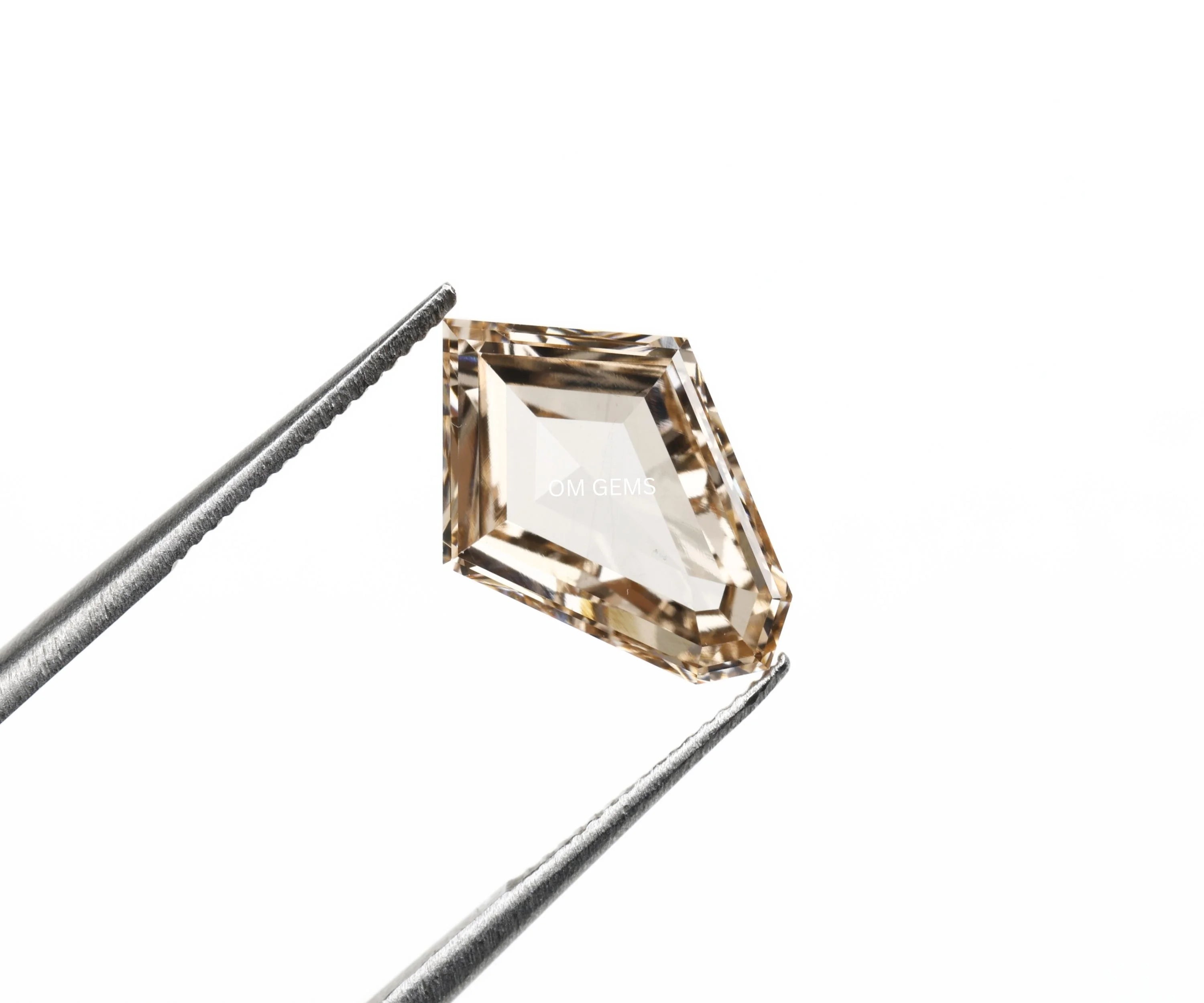 Shield Cut Champagne Lab Grown Diamond