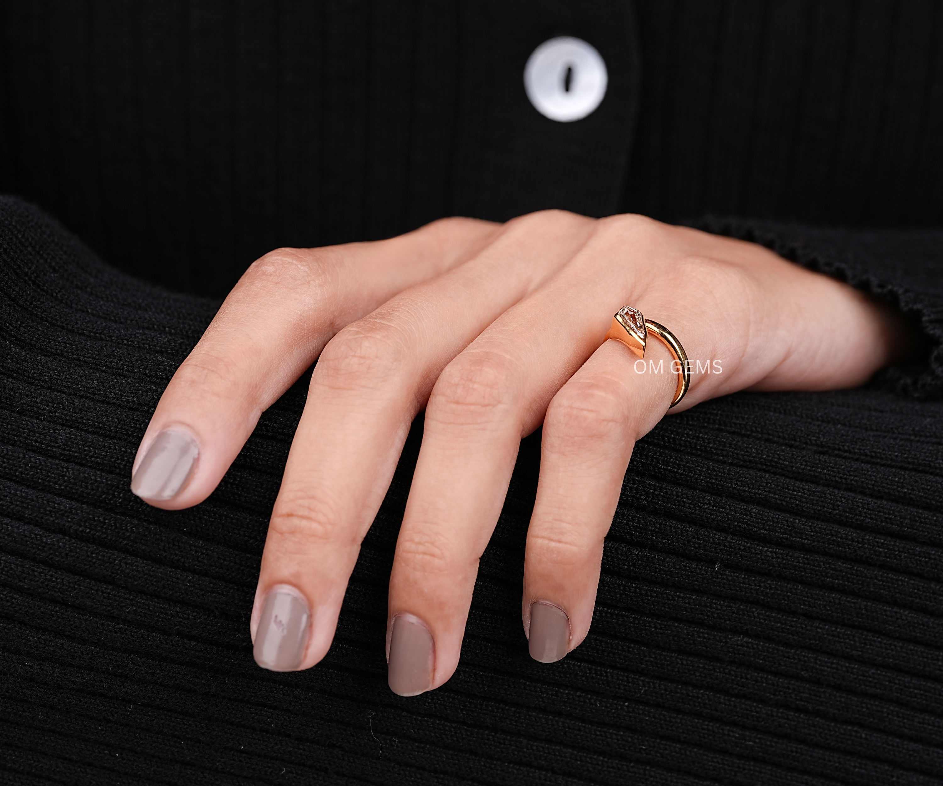 Lab Grown Shield Cut Diamond Ring For Women