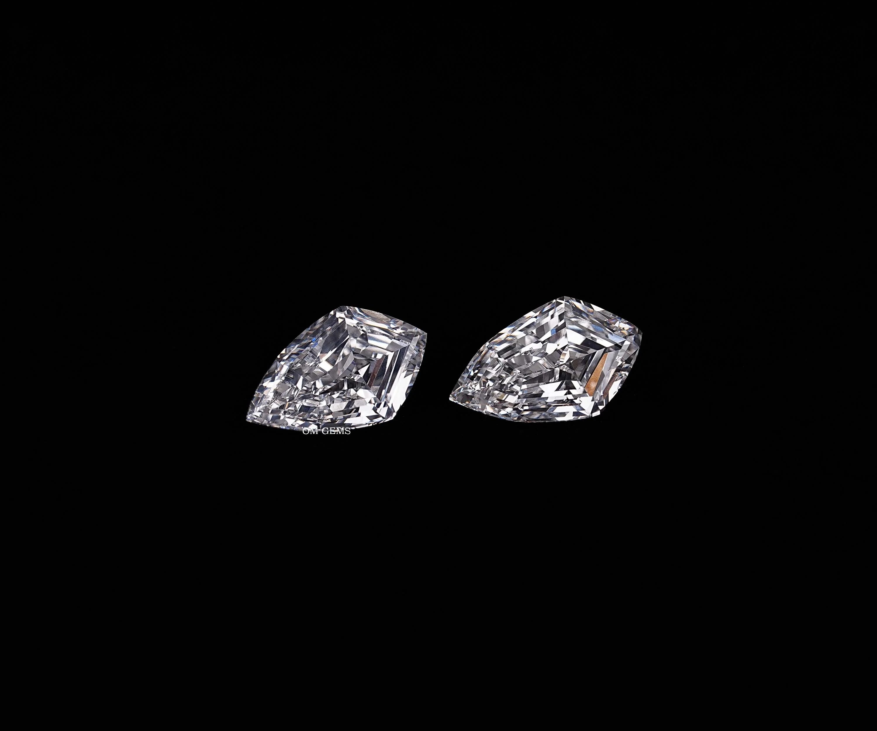 Shield Cut Lab Grown Loose Diamond Matching Pair