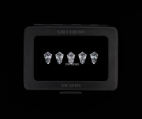 5.00x3.00mm Shield Shape Melee Loose Lab Grown CVD Diamond DEF Color VVS VS Clarity