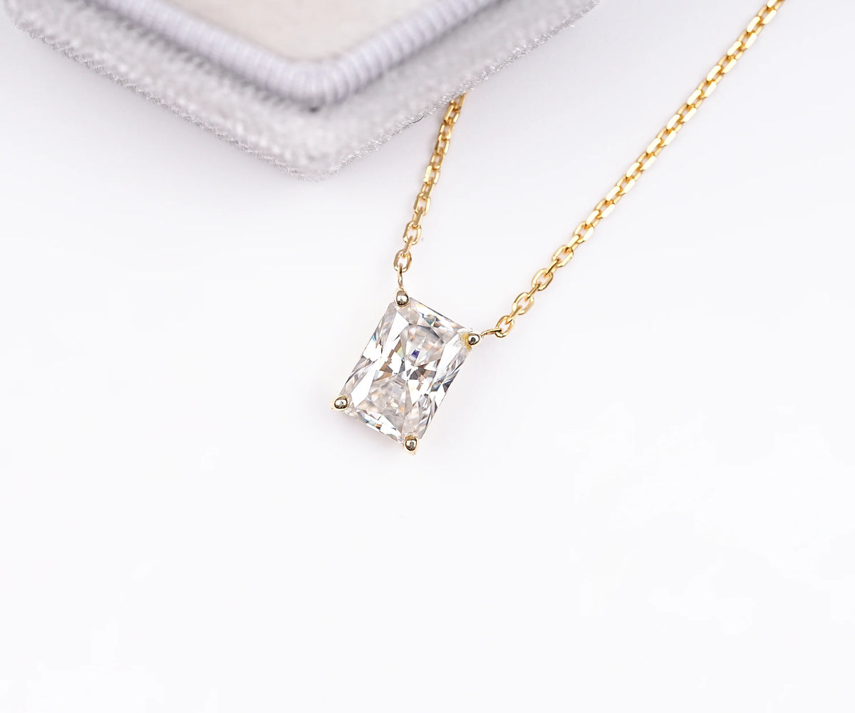 Solitaire Radiant Lab Grown Diamond Gift for Her Pendant