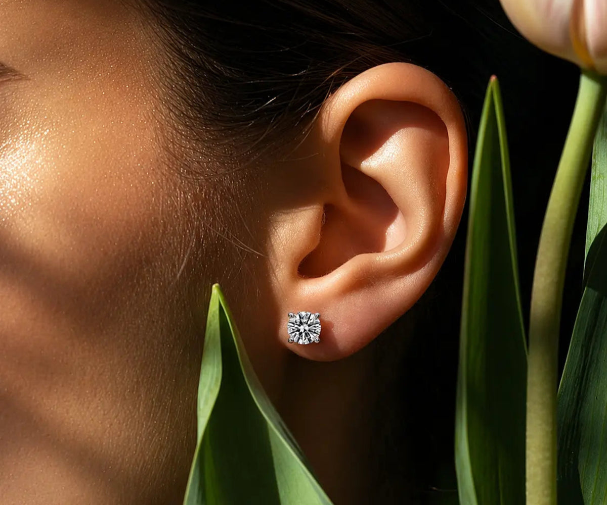 Classic Round Stud Lab Grown Diamond Bridesmaid Earrings