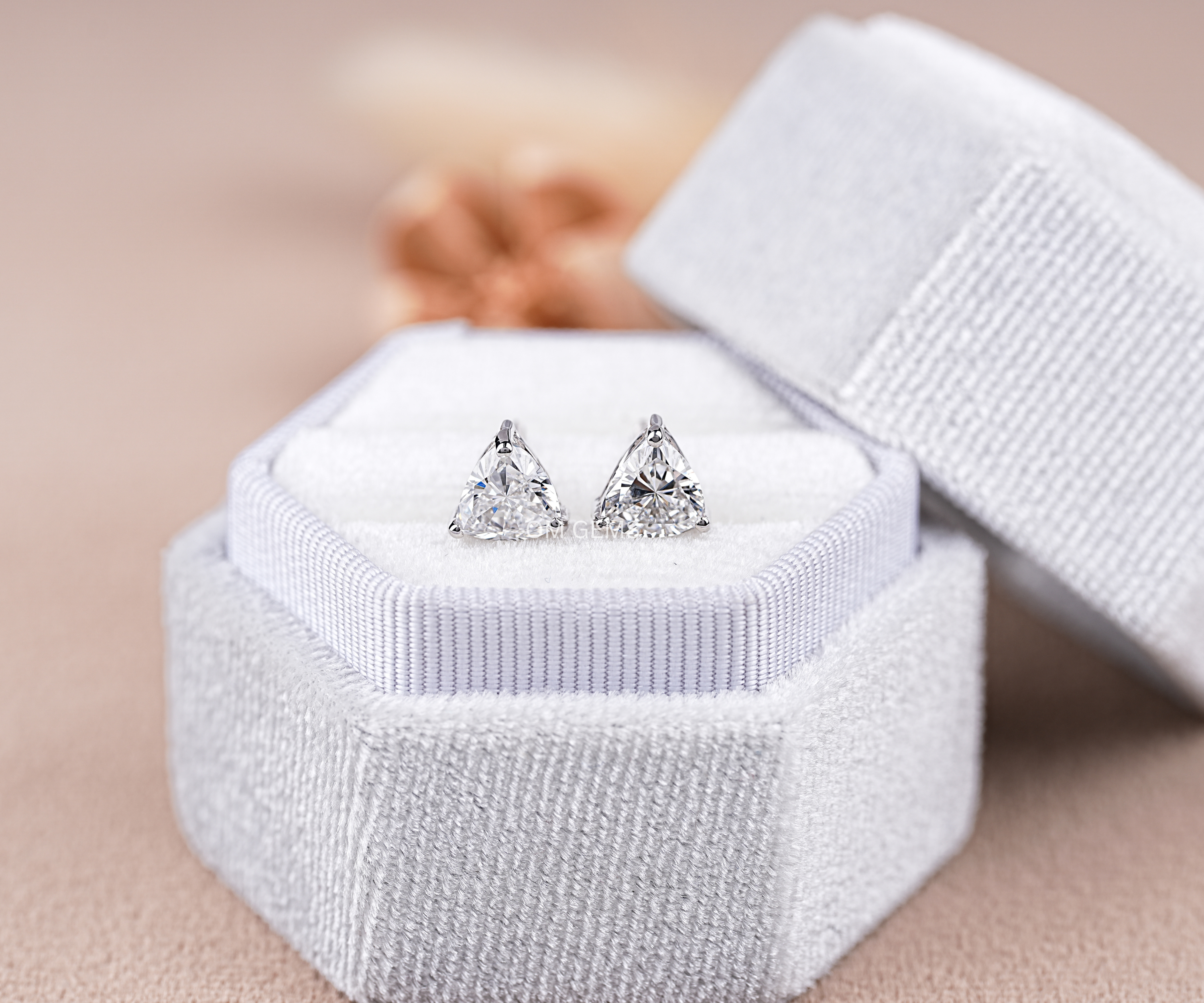 Trillion Cut Lab Grown Diamond Stud Earrings