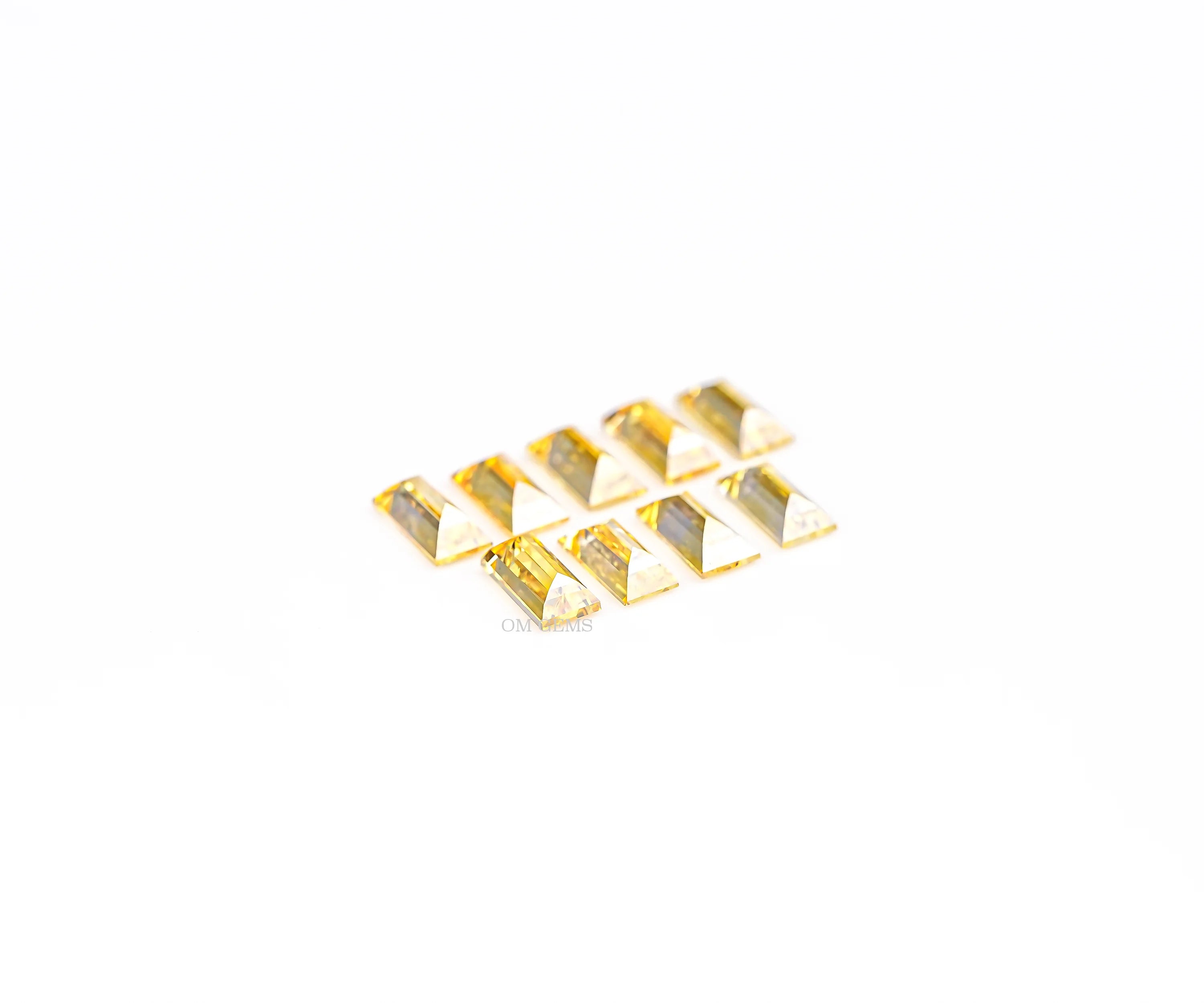 Yellow Baguette Cut Lab Grown Melee Diamond