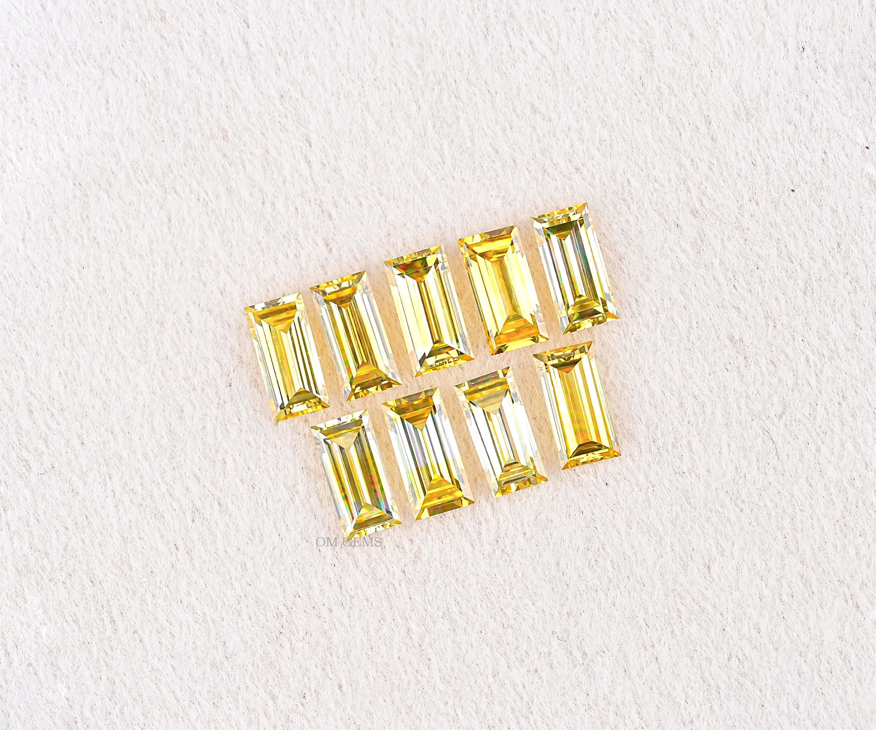 Yellow Baguette Cut Lab Grown Melee Diamond
