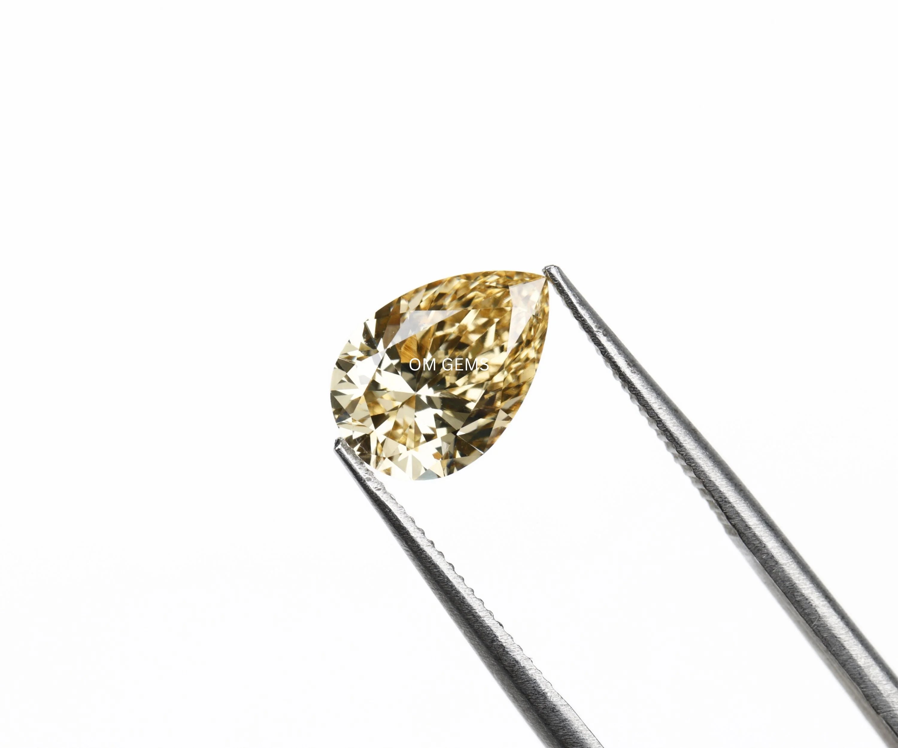 Yellow Pear Cut Lab Grown Diamond