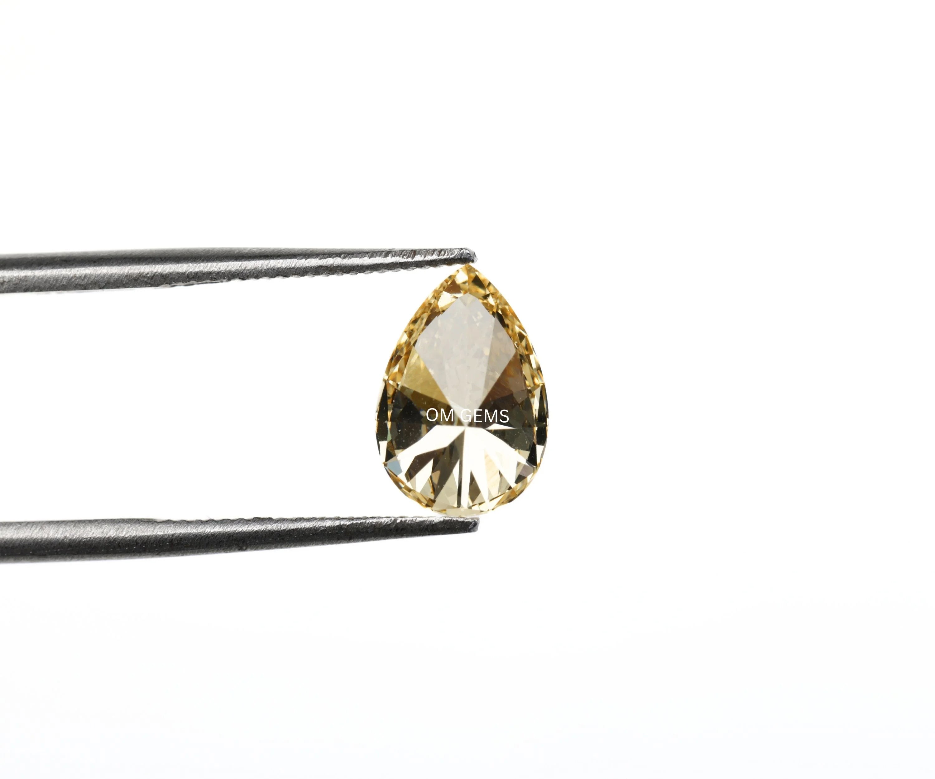 Yellow Pear Cut Lab Grown Diamond