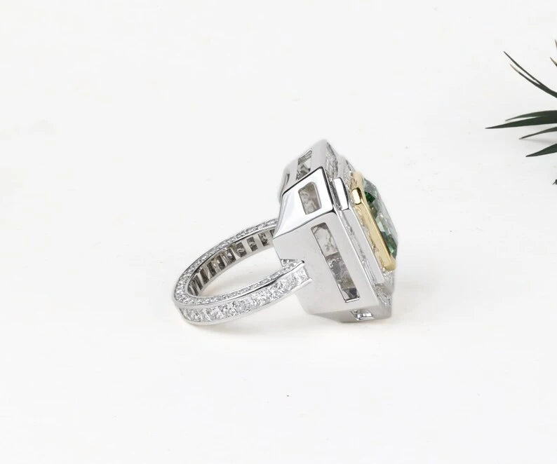 Double Halo Radiant Cut Lab Grown Diamond Engagement Ring