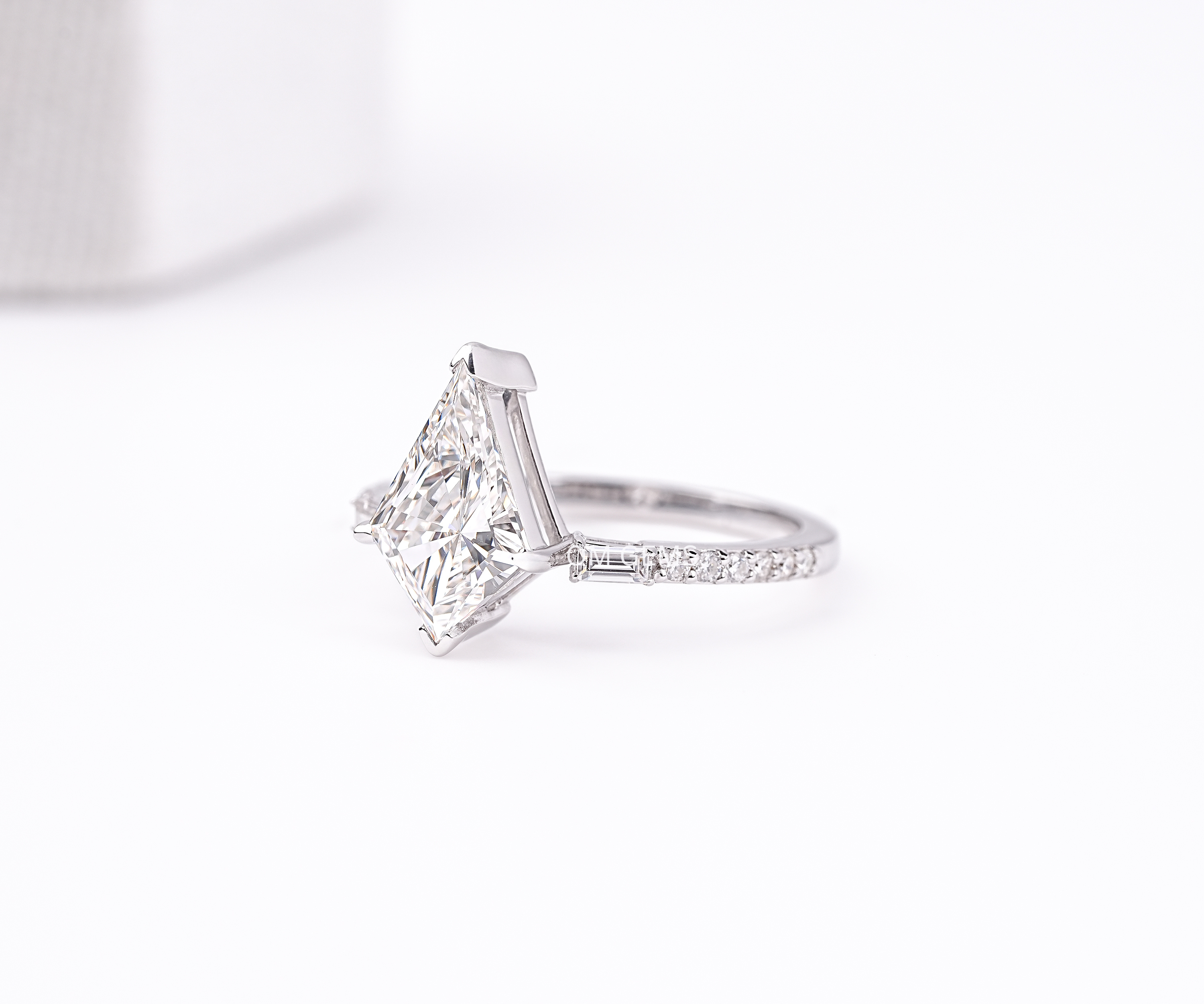 kite Shape Lab Grown Diamond Accent Engagement Ring