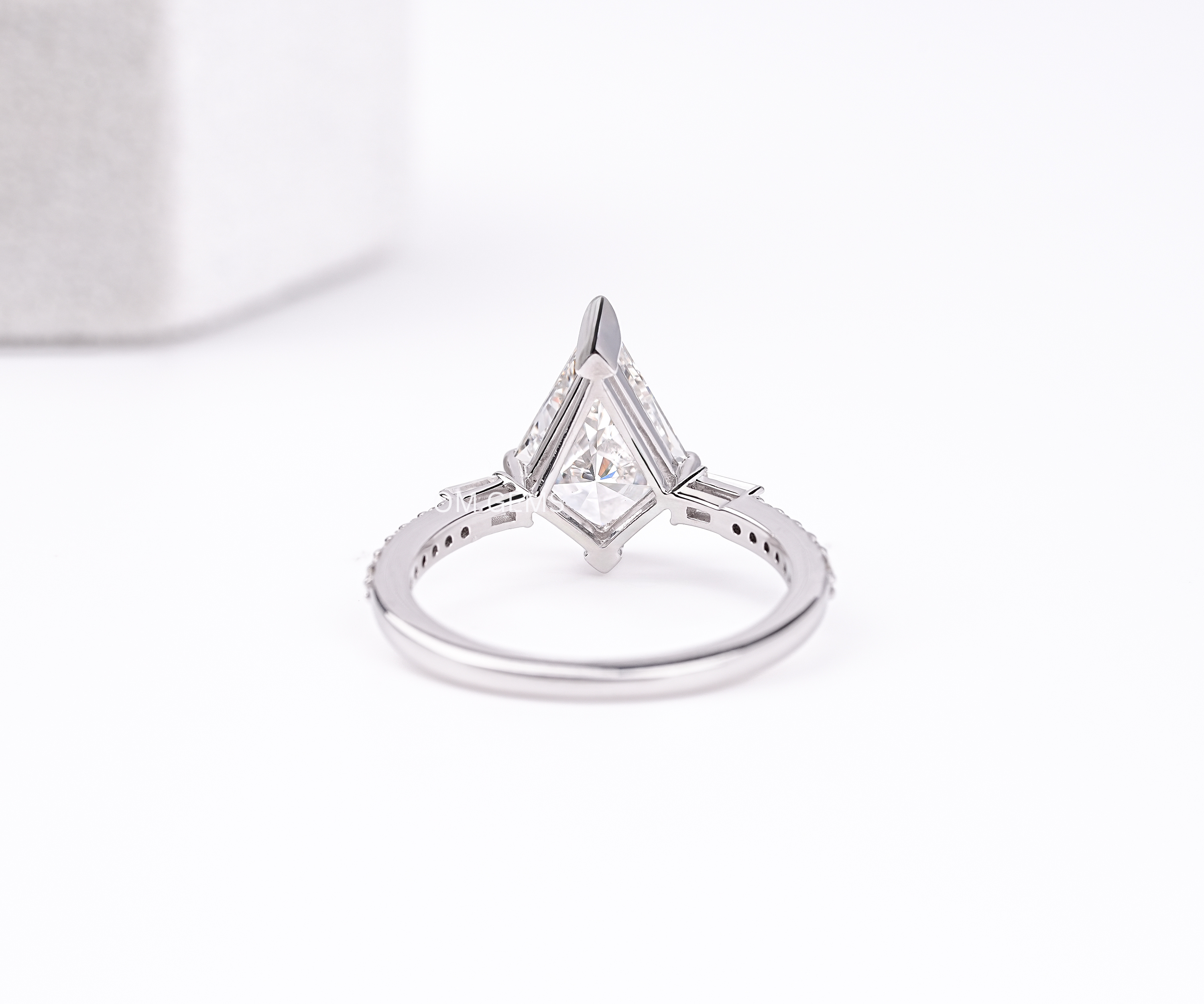 kite Shape Lab Grown Diamond Accent Engagement Ring