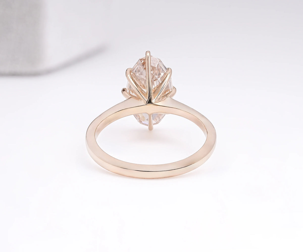 Solitaire Fancy Champagne Oval Shape Lab Diamond Engagement Ring