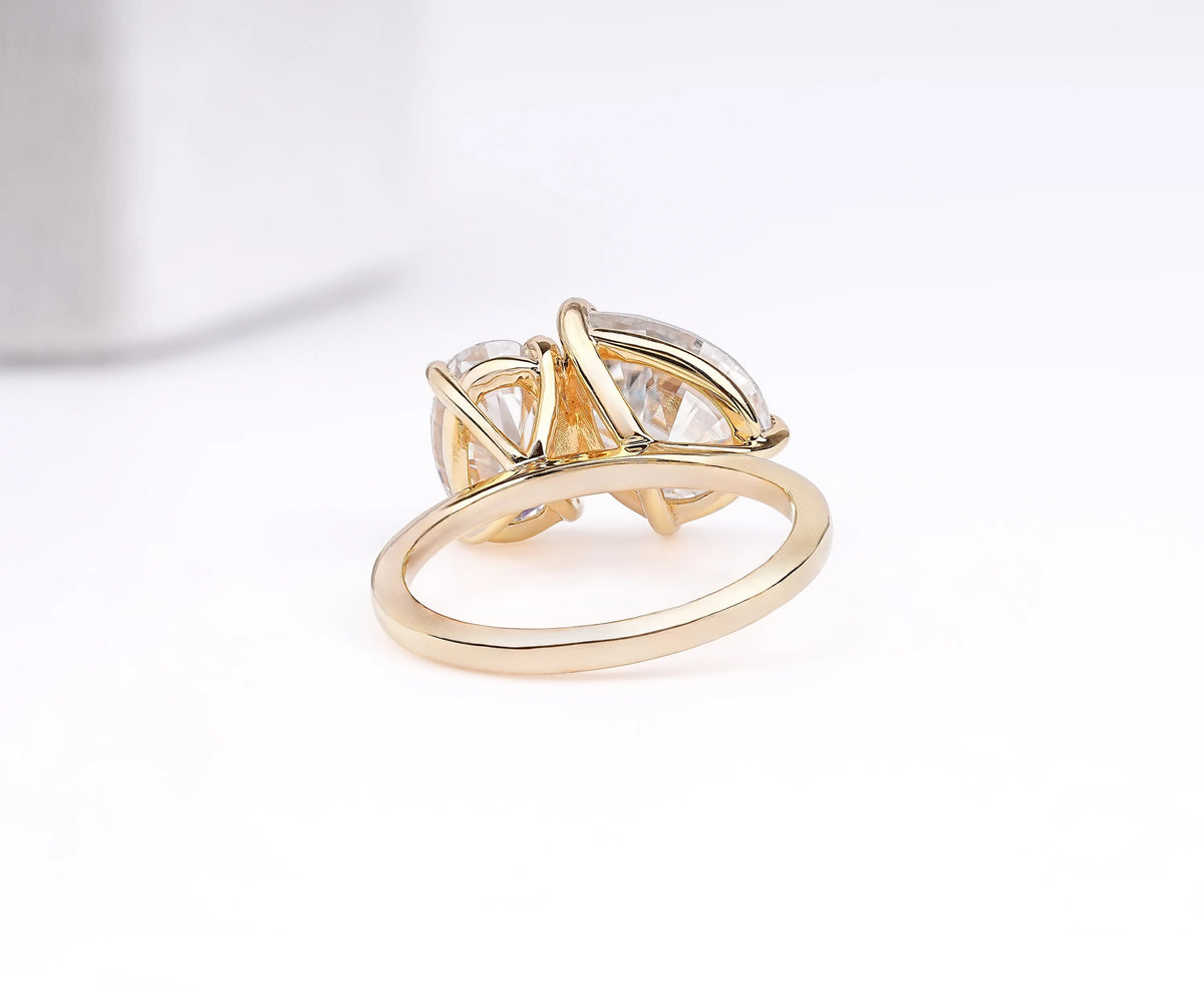 Toi Et Moi Pear and Oval Shape Lab Diamond Engagement Ring