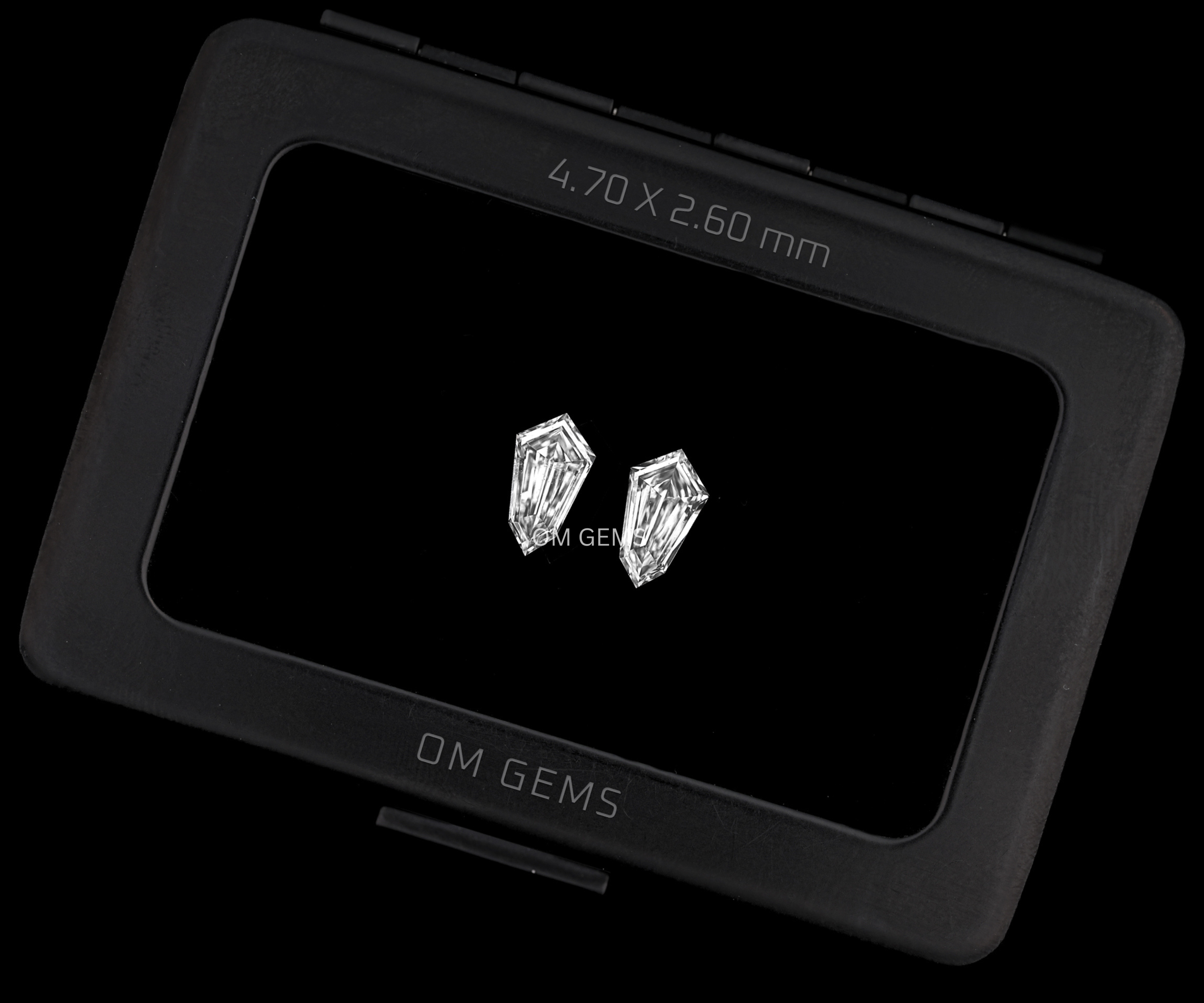 Matching Pair Of Lab Grown Shield Cut Diamond 