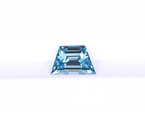 0.50 Carat Trapezoid Cut Lab Grown CVD Diamond Fancy Blue Color VVS Clarity