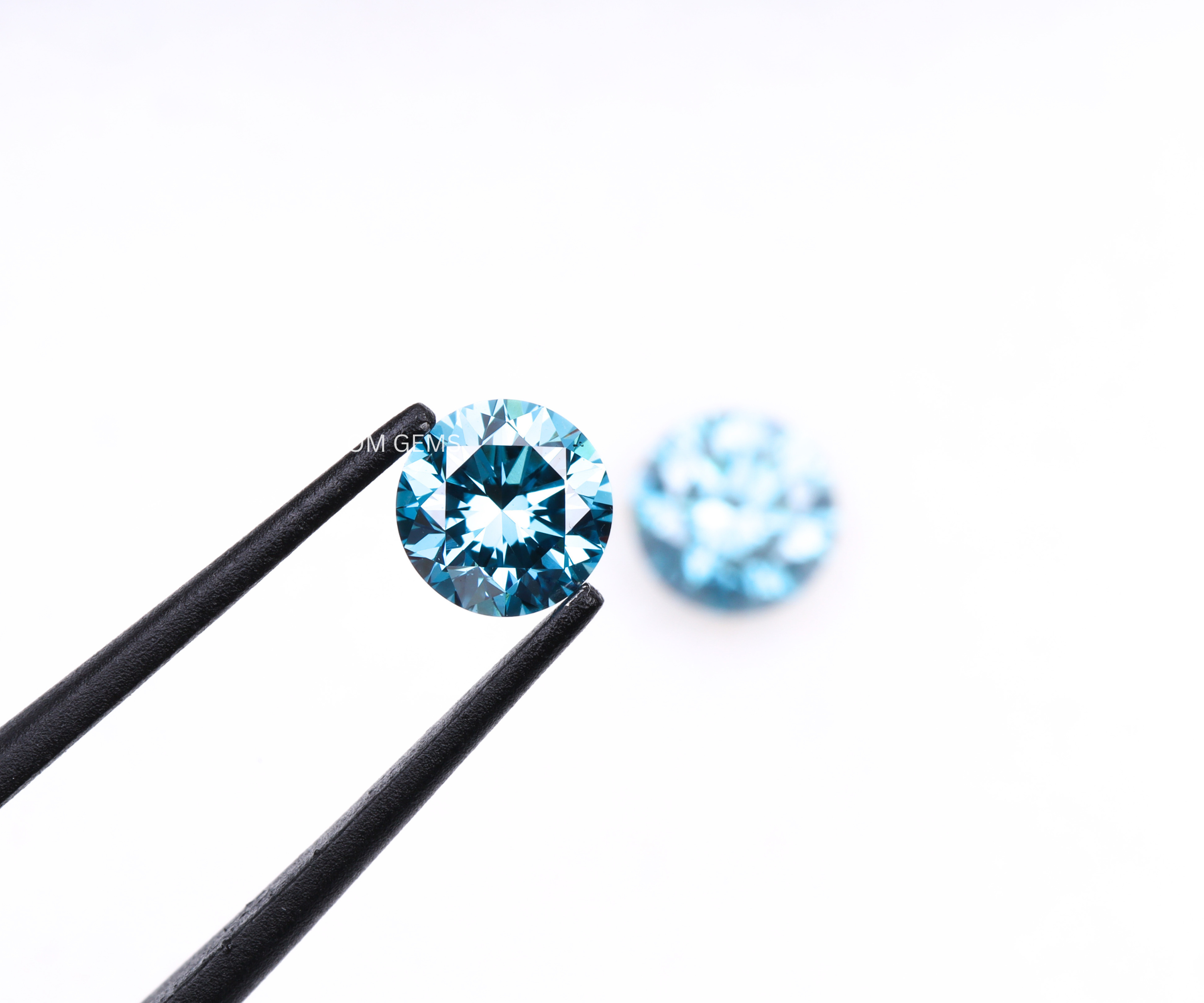 0.53 CT Blue Lab Grown Round Diamond Matching Pair