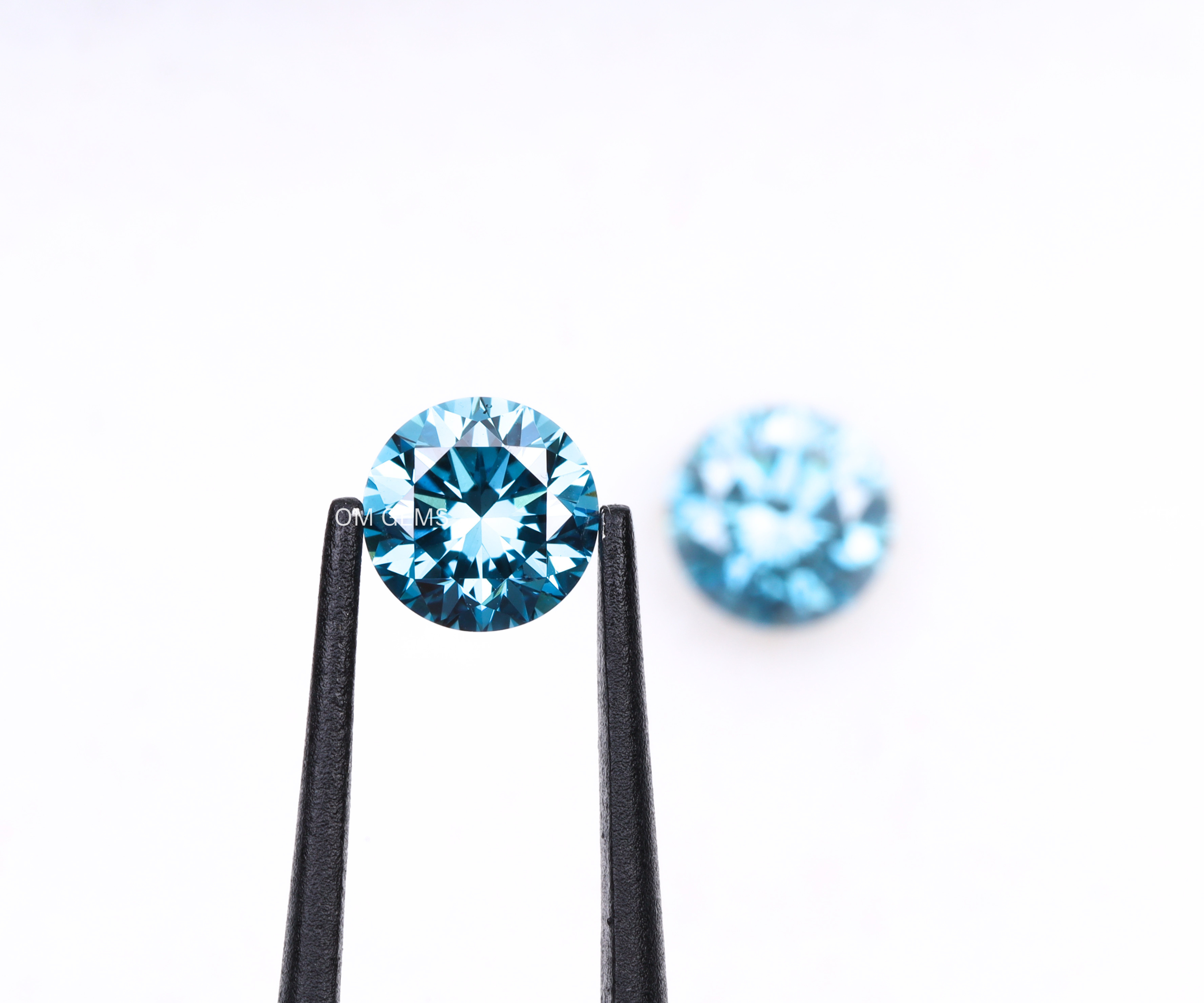 0.53 CT Blue Lab Grown Round Diamond Matching Pair