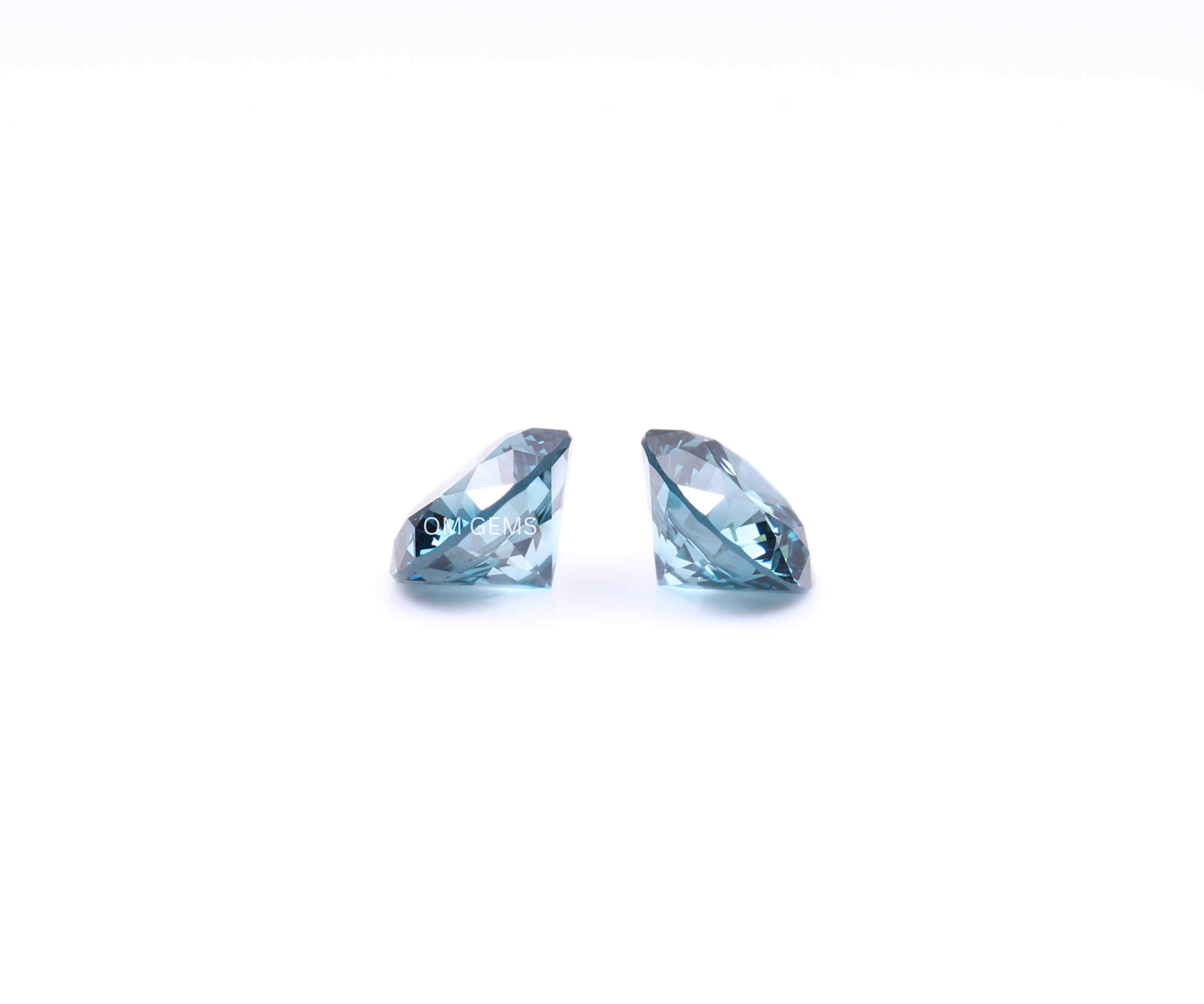 0.53 CT Blue Lab Grown Round Diamond Matching Pair