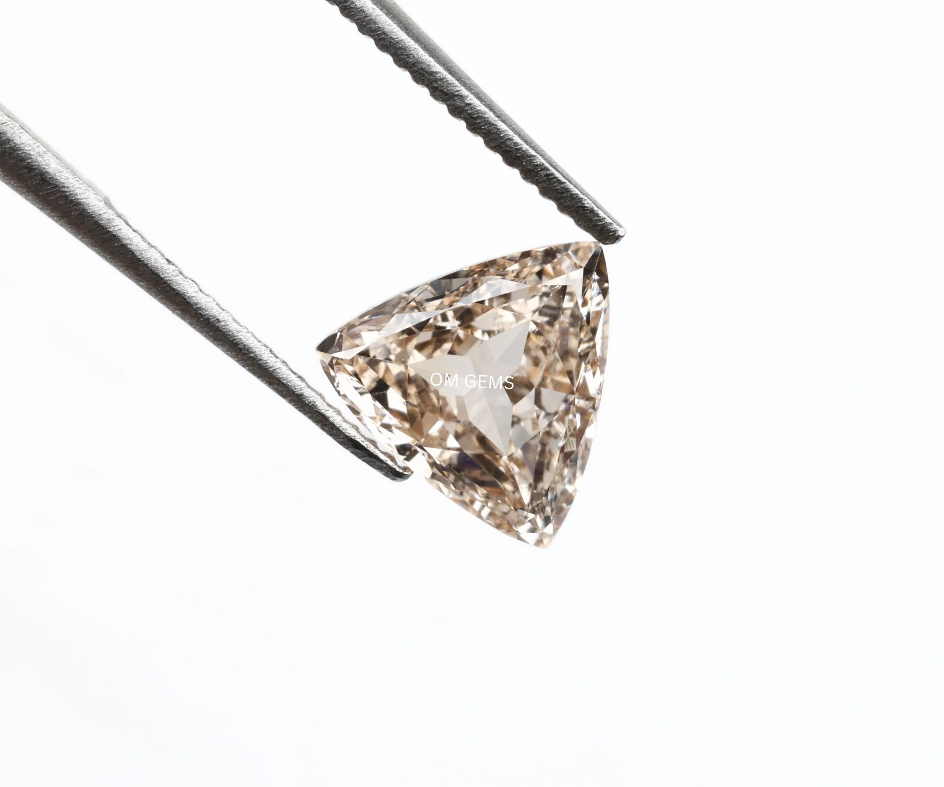 0.85 Carat Champagne Trillion Cut Lab Diamond