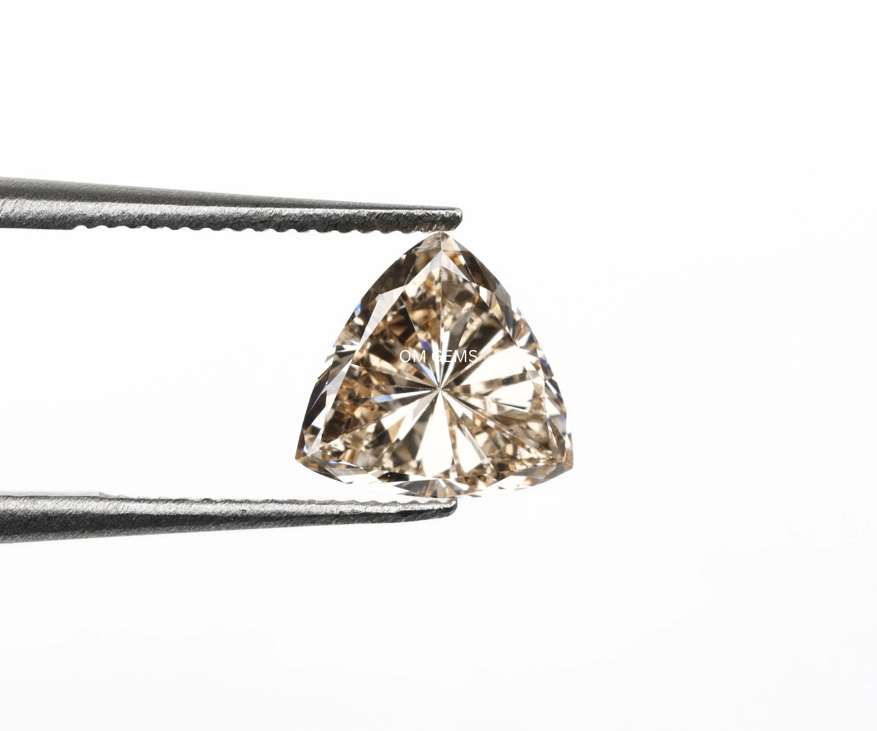 0.85 Carat Champagne Trillion Cut Lab Diamond