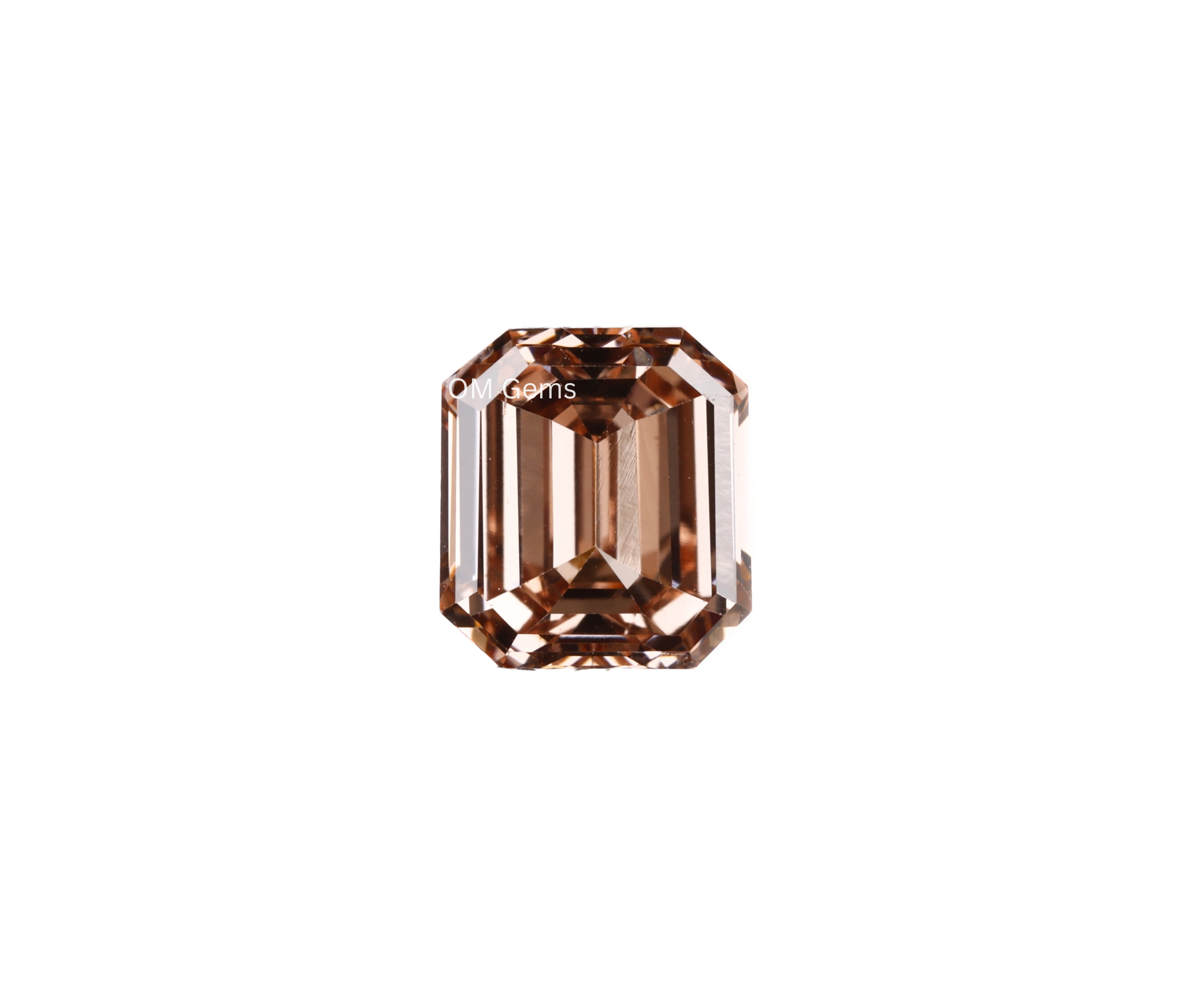 Champagne Emerald Cut Lab Loose Diamond