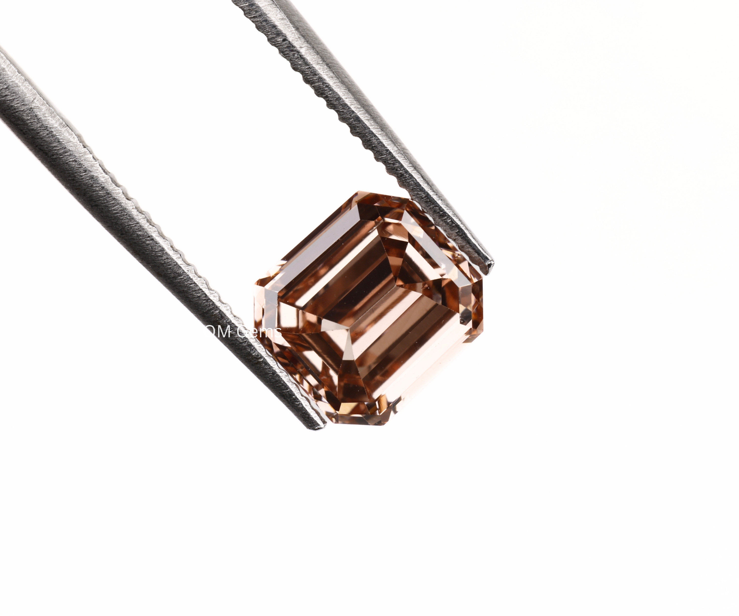 Champagne Emerald Cut Lab Loose Diamond