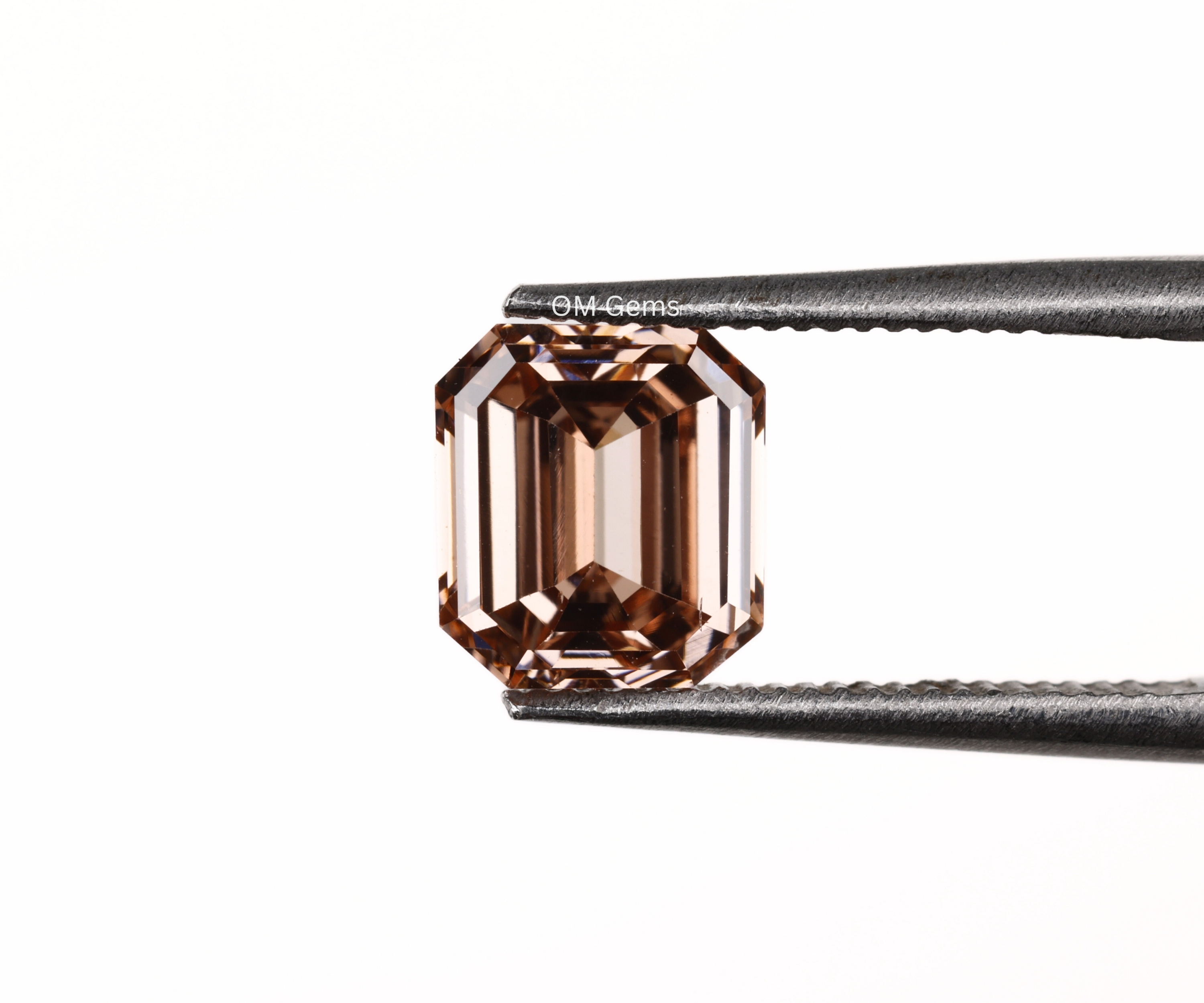 Champagne Emerald Cut Lab Loose Diamond