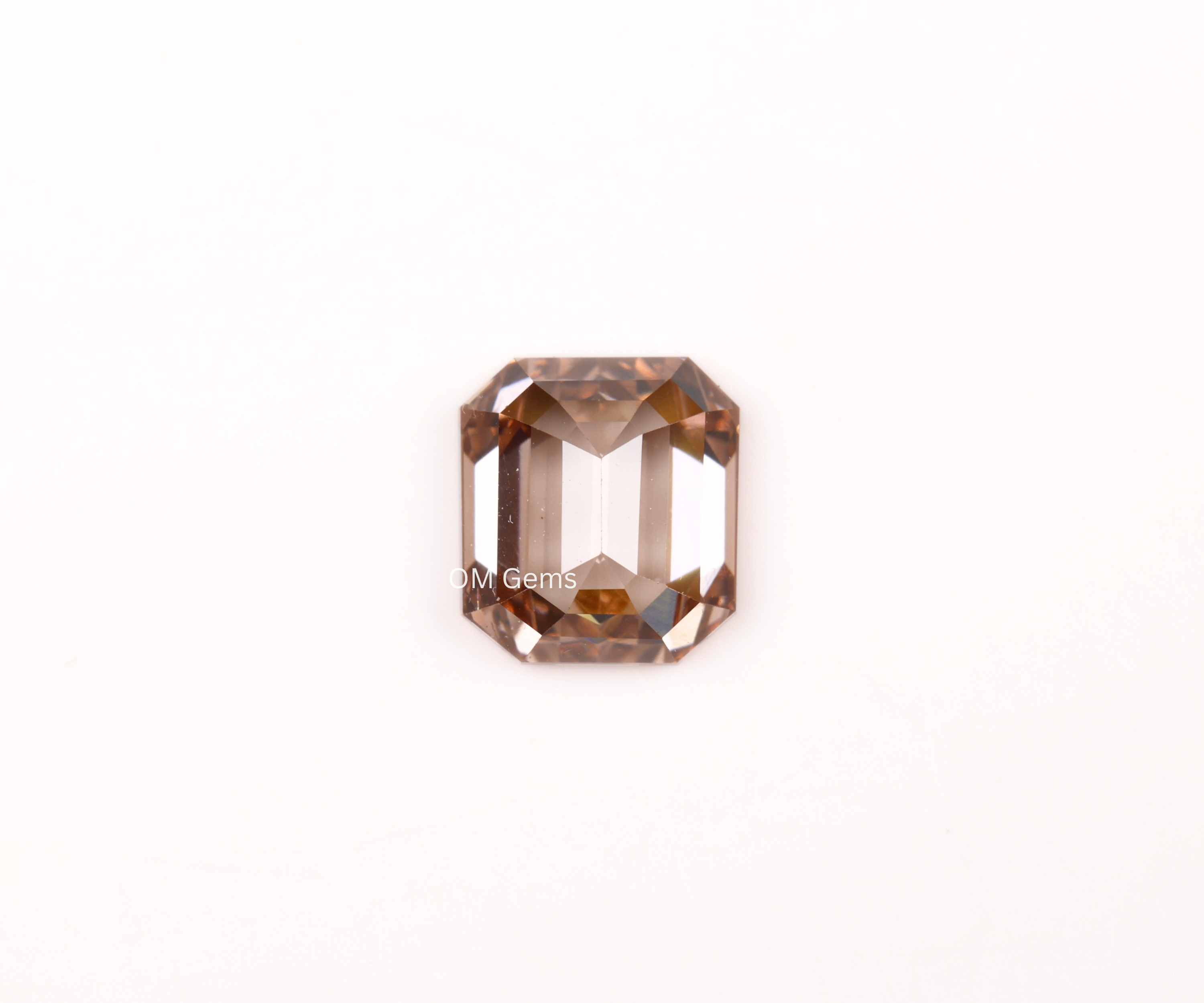 Champagne Emerald Cut Lab Loose Diamond