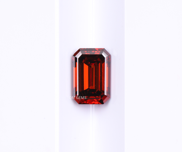 1.03 Carat Emerald Cut Lab Grown CVD Diamond Fancy Red Color VVS Clarity