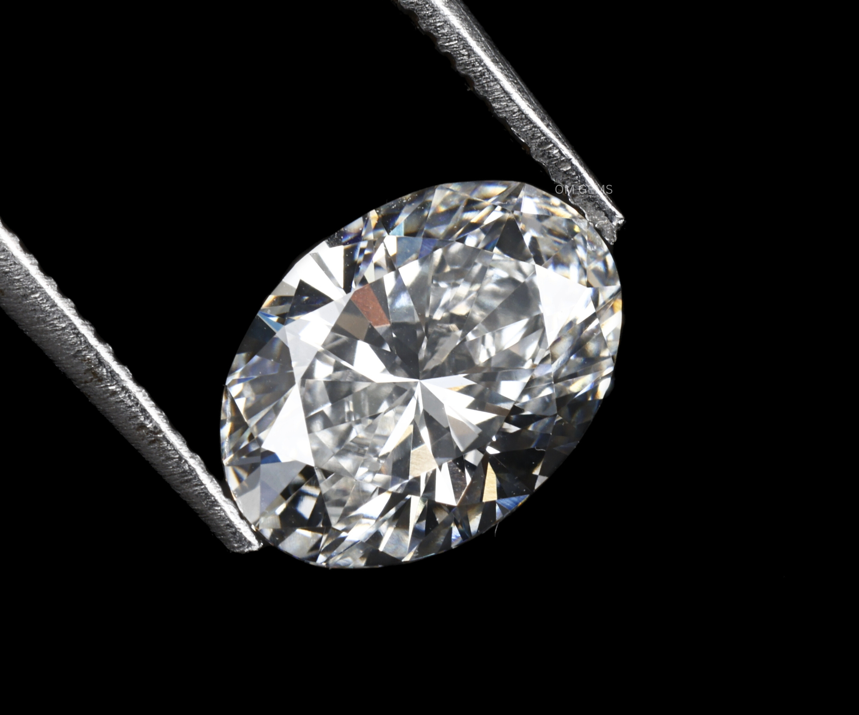 Lab Created Oval Cut Grown Diamond with brilliant sparkle