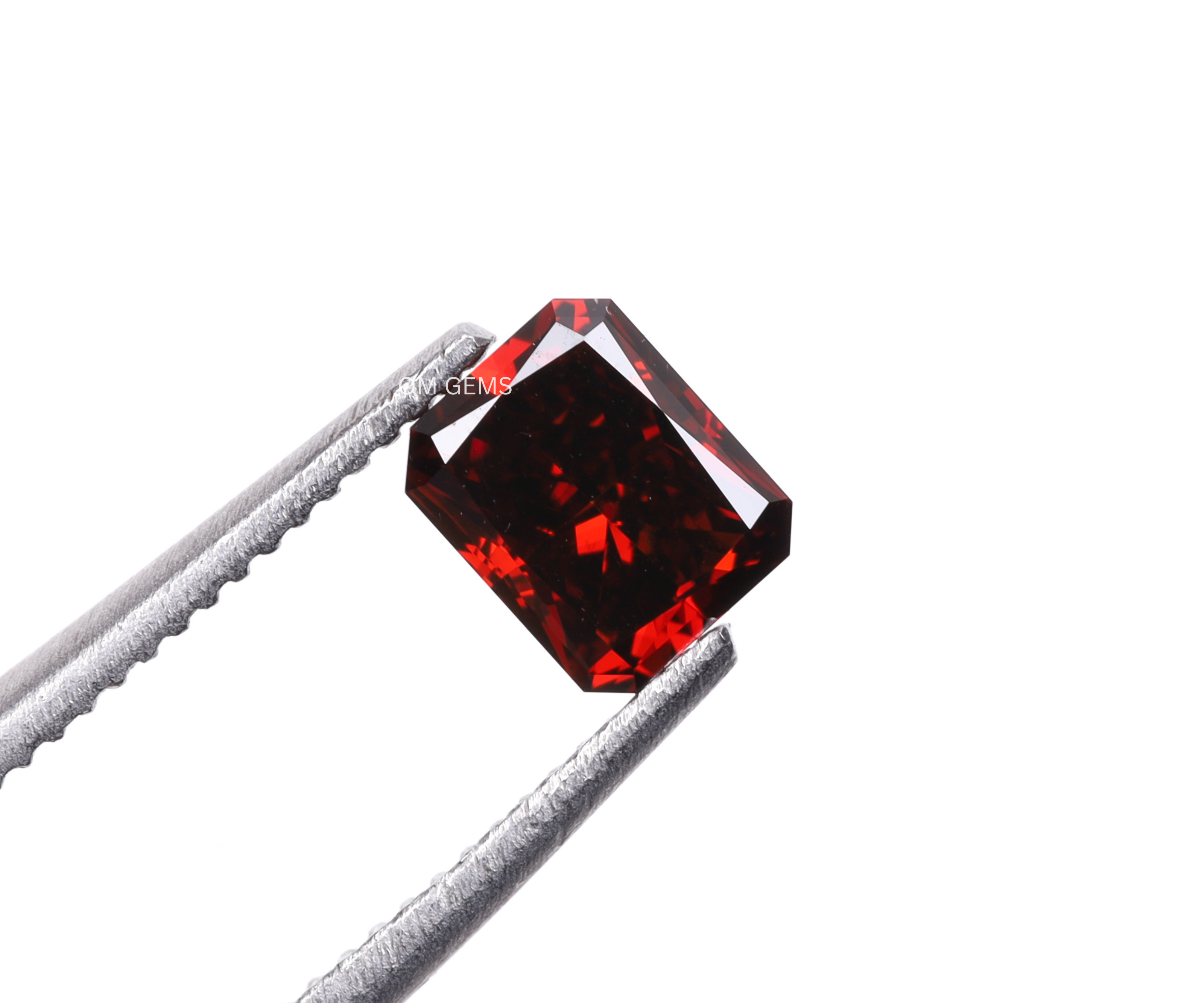 1.50 CT Red Radiant Cut Lab Grown Diamond