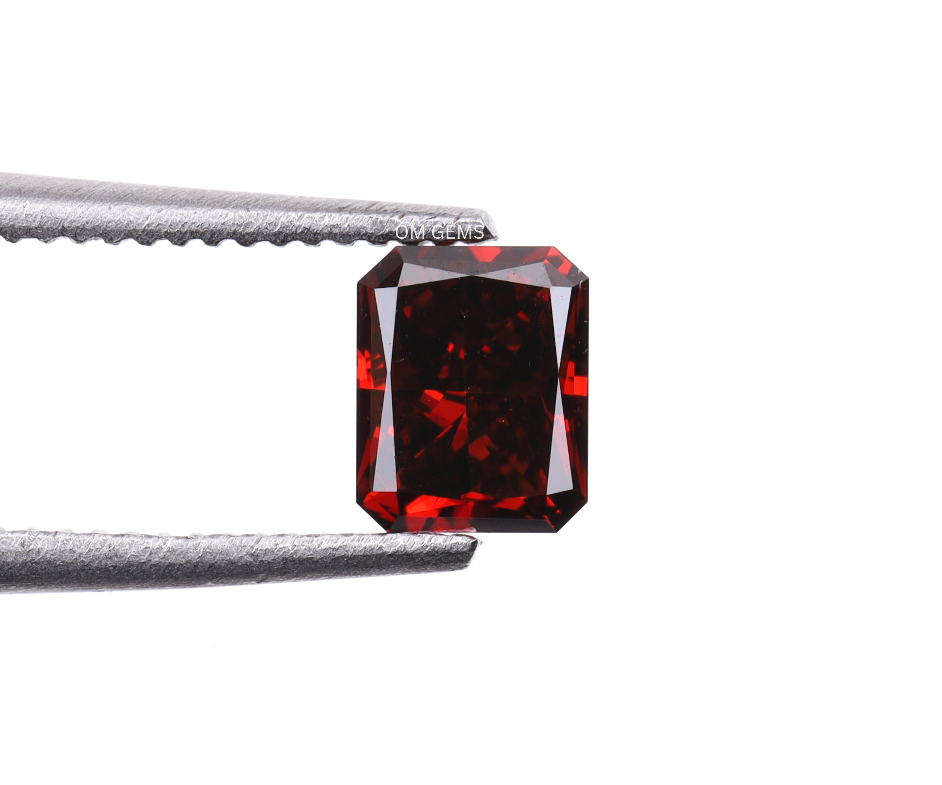 1.50 CT Red Radiant Cut Lab Grown Diamond
