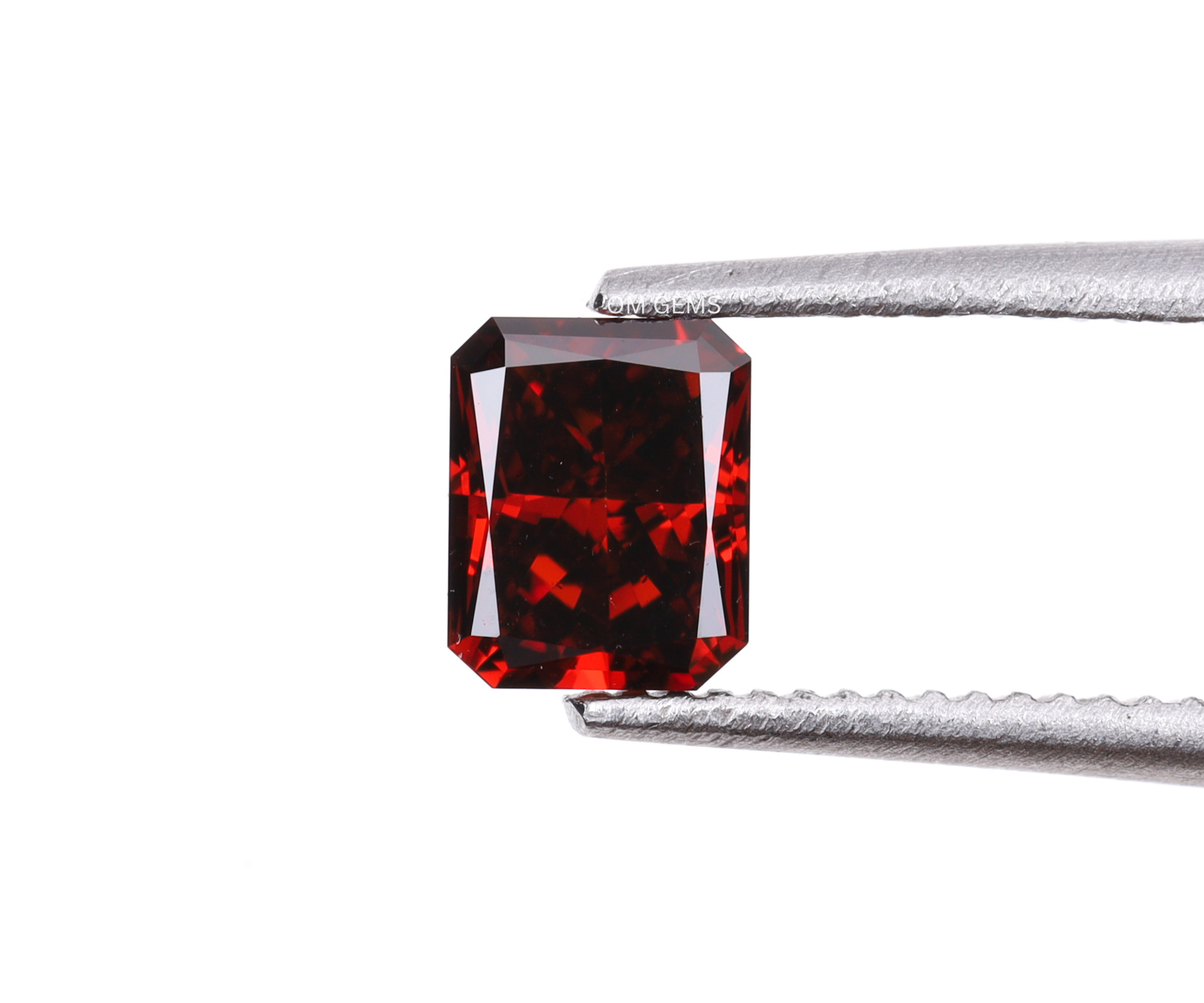 1.50 CT Red Radiant Cut Lab Grown Diamond