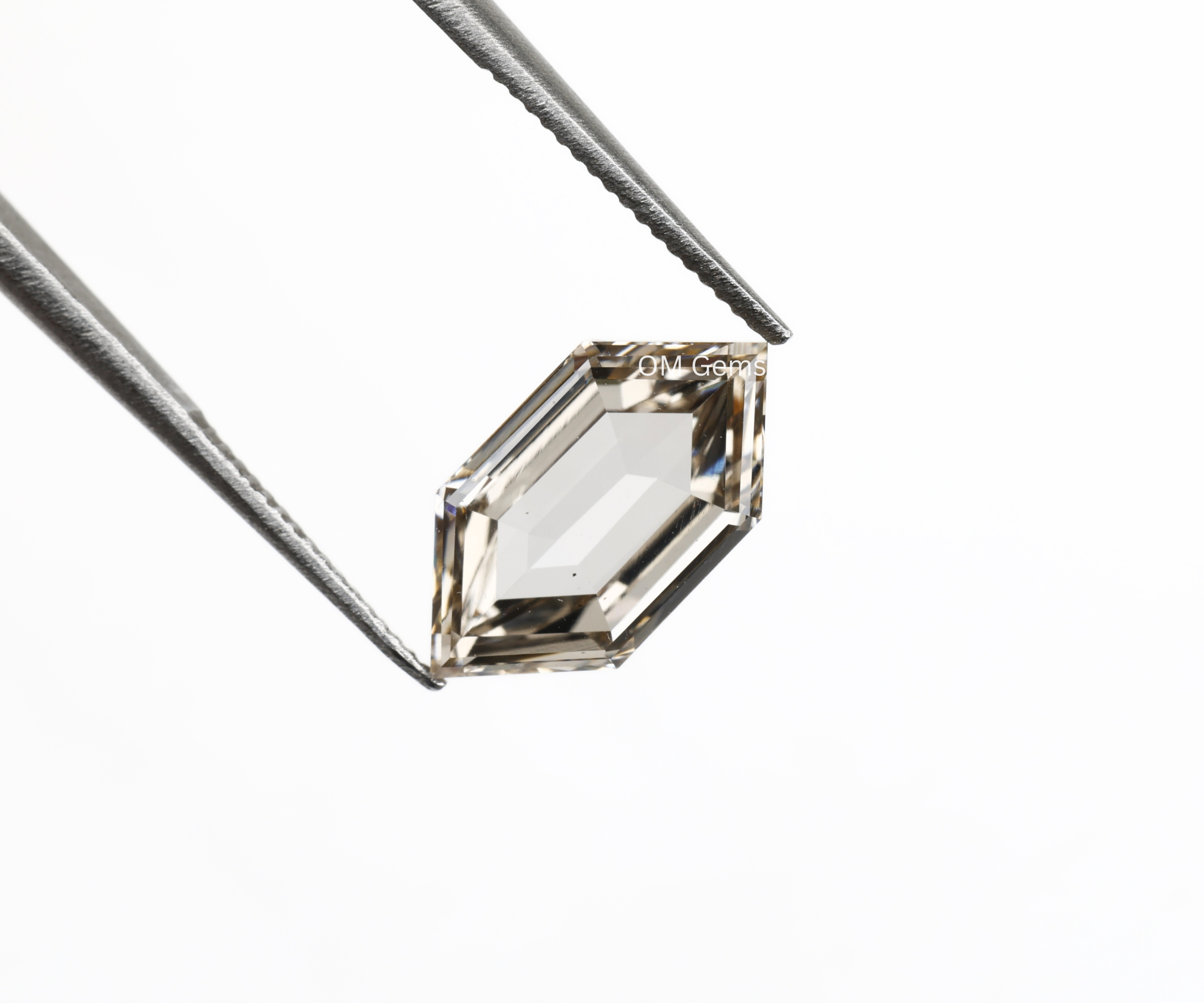 Elongated Hexagon Cut Champagne Loose Diamond