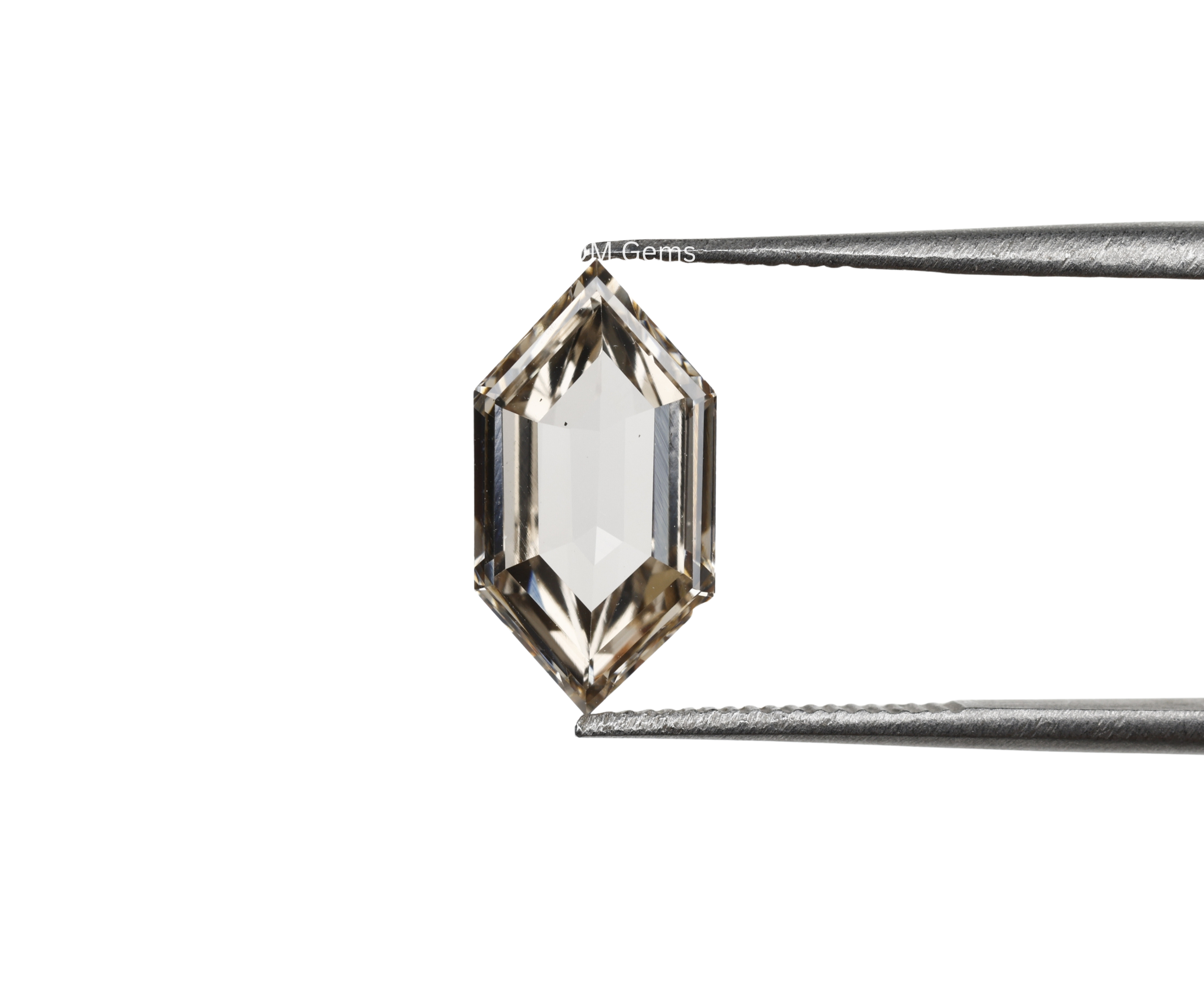Elongated Hexagon Cut Champagne Loose Diamond